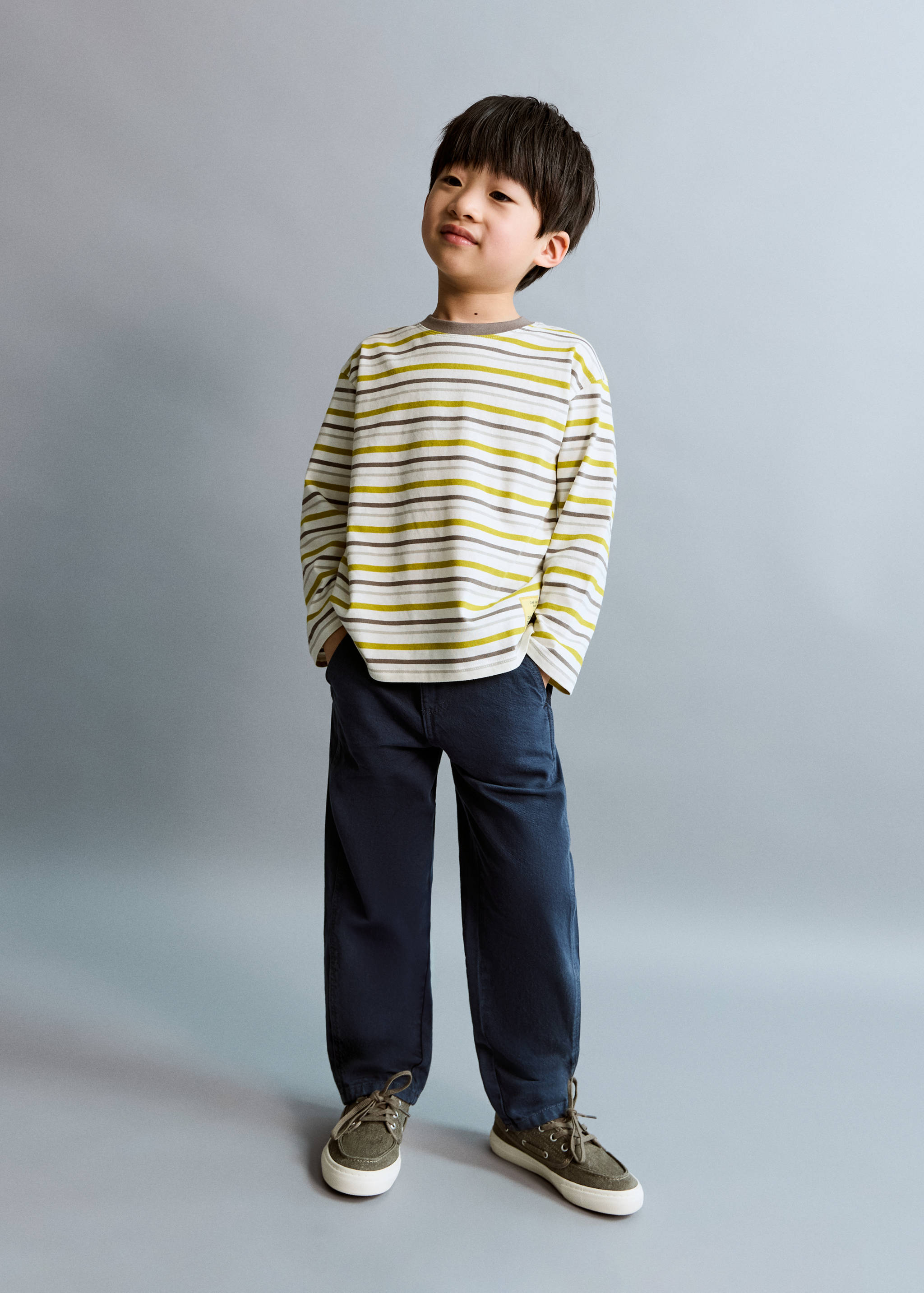 Camiseta combinada rayas - Plano general