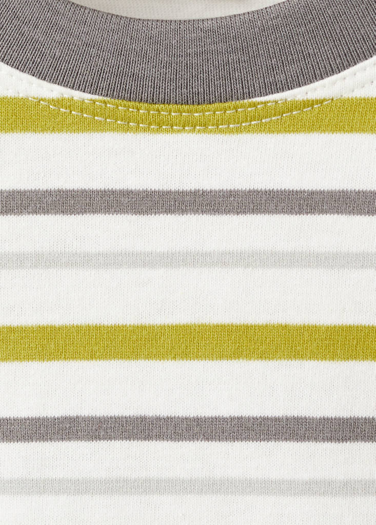 Striped contrast T-shirt — Lime