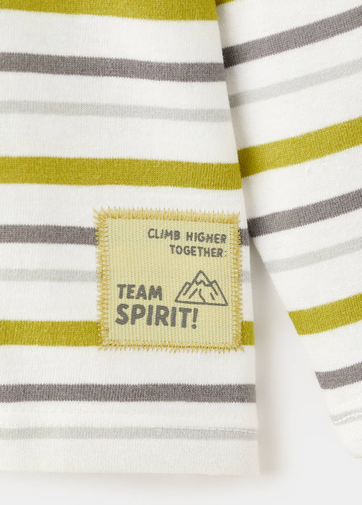Striped contrast T-shirt — Lime