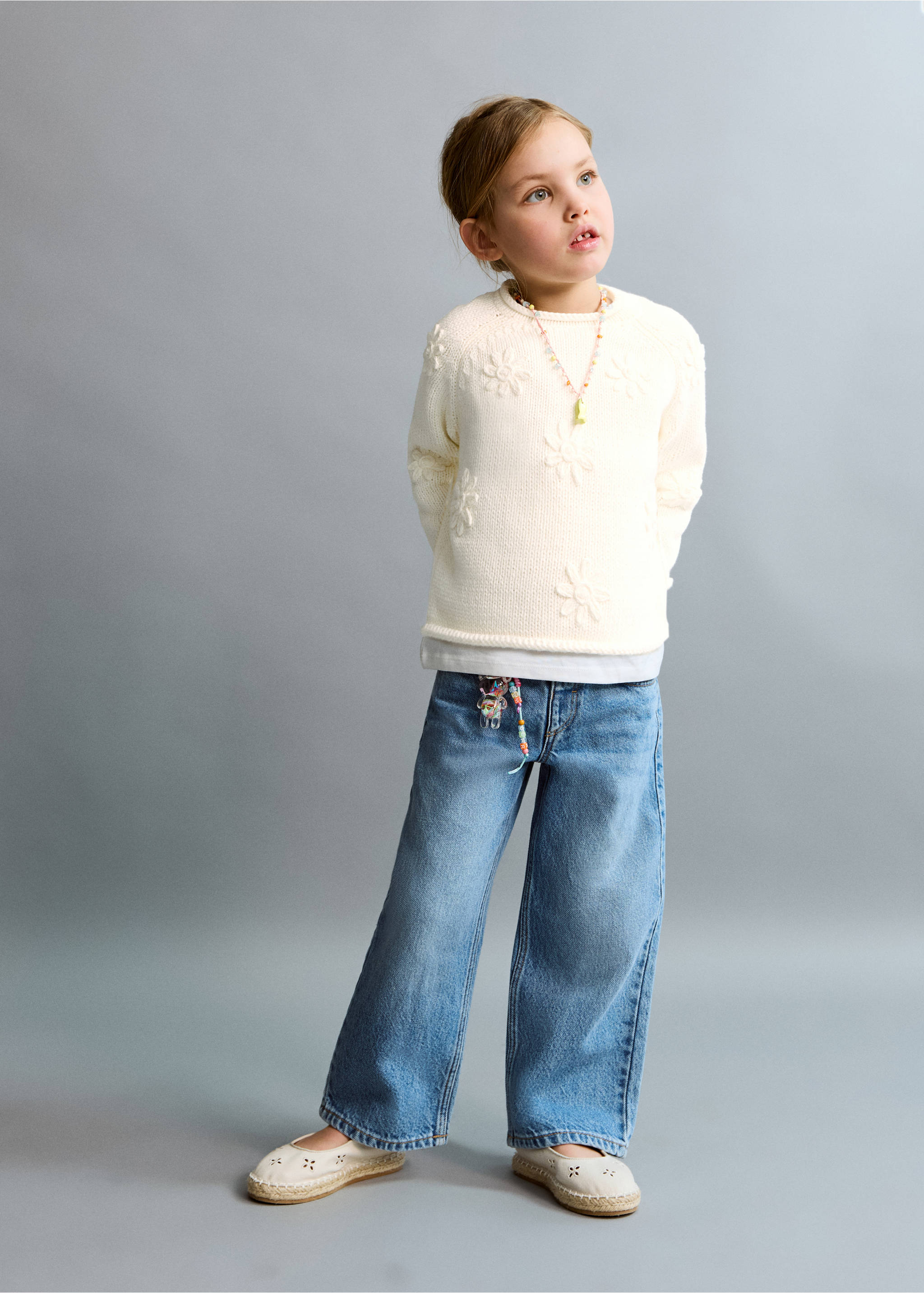 Jersey punto flores - Plano general, Crudo. Ref: 27033713-00.