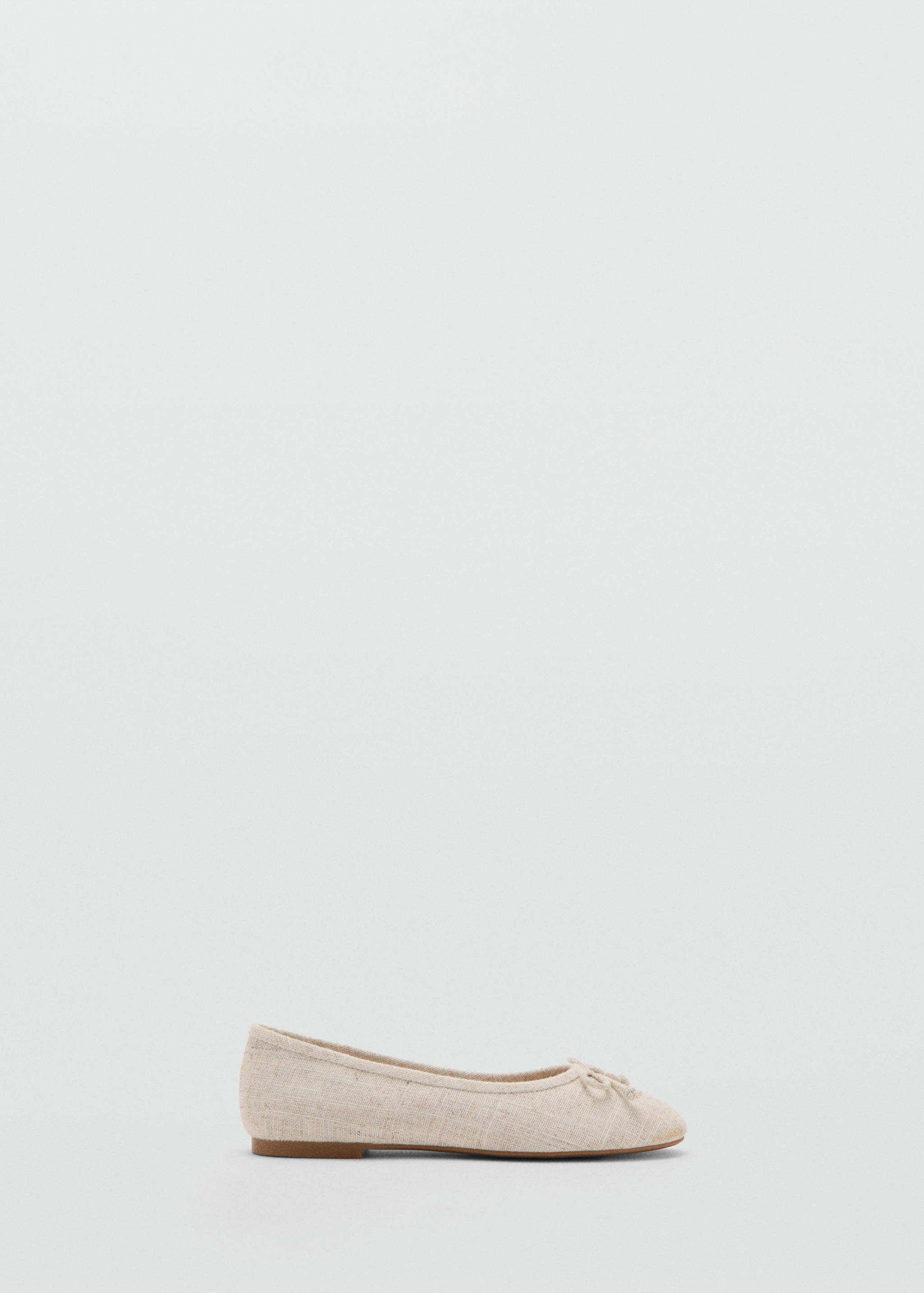 Linen ballerina flat with bow - Article without model