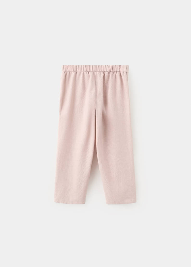 Linen-blend trousers — Pastel Pink