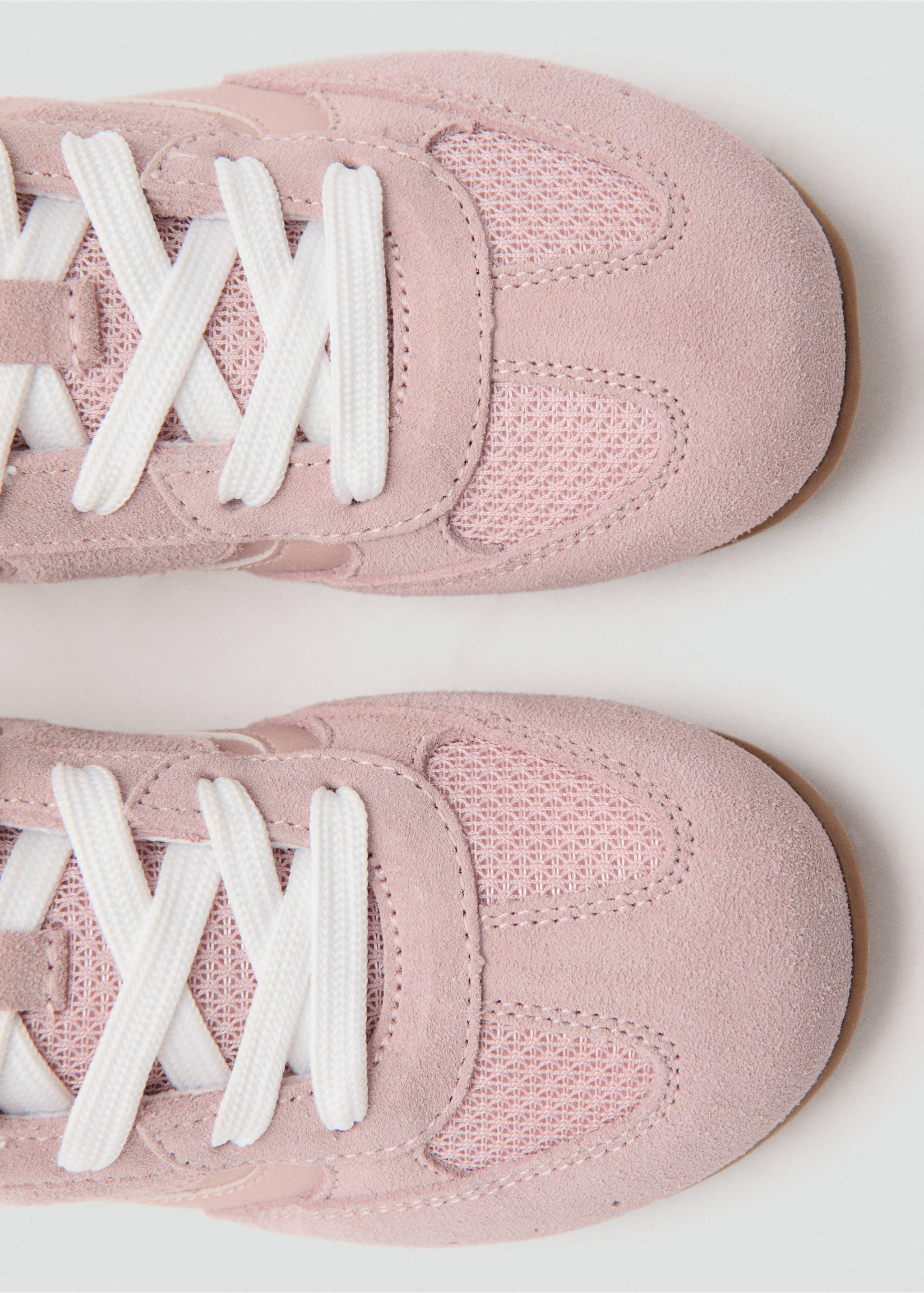 Baskets en cuir lacées - Détail de l'article 2, Rose pâle. Ref: 27033723-00.