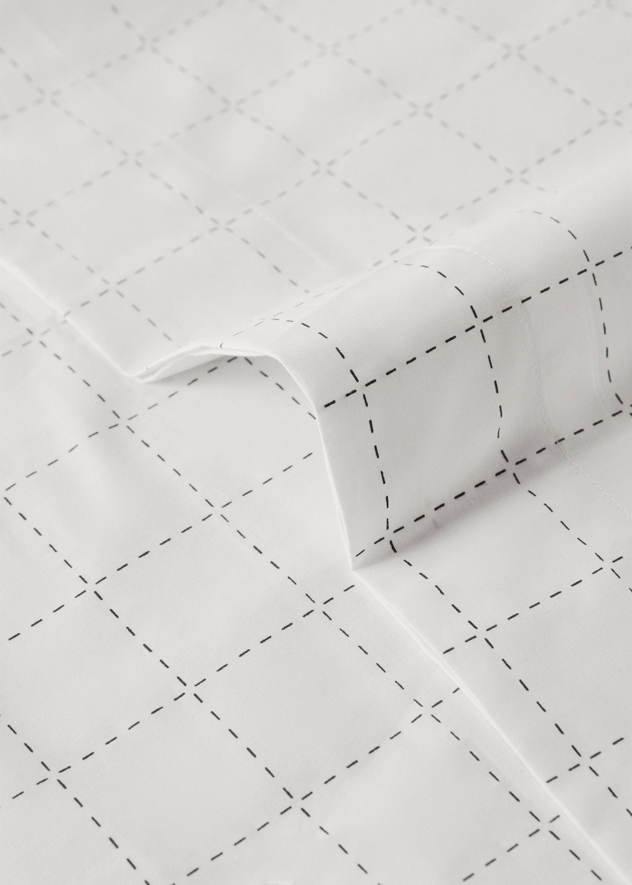 Kussensloop van percal katoen met doorgestikte ruitjes, 45x110 cm - Detail van het artikel 1