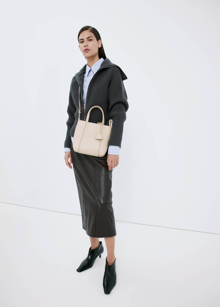 Mini rectangular handbag with handles — Off White