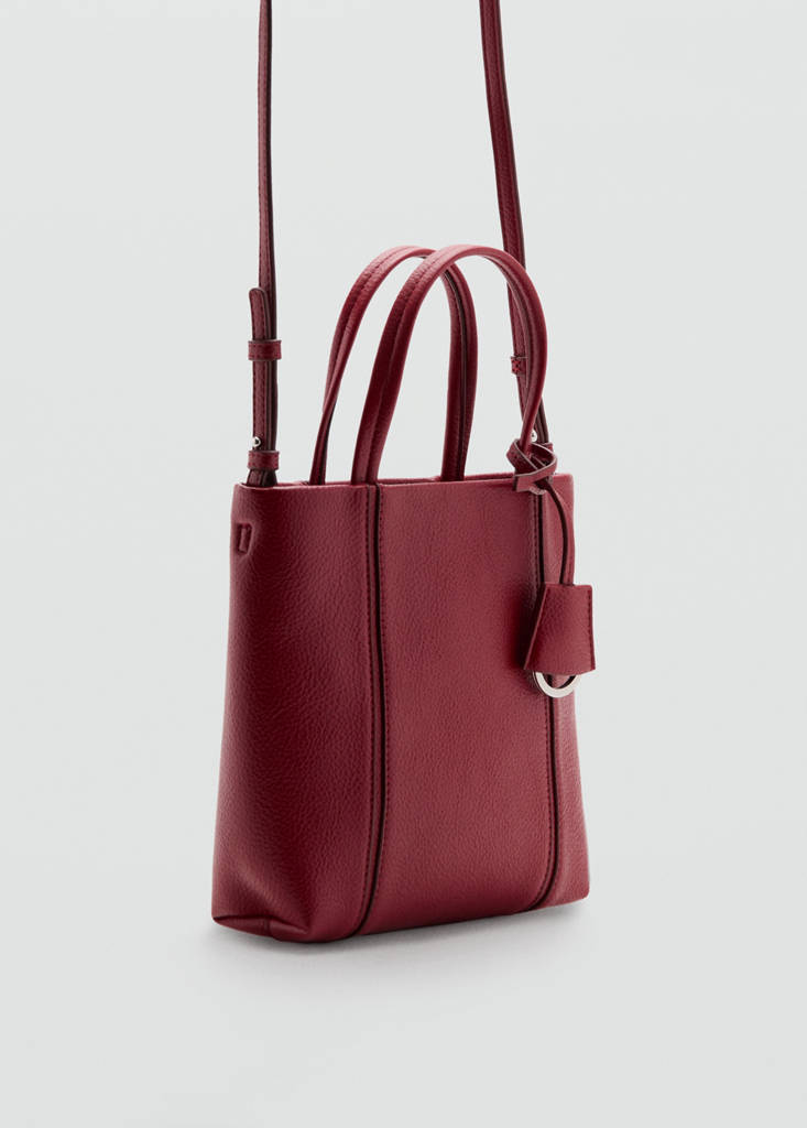 Mini rectangular handbag with handles — Red
