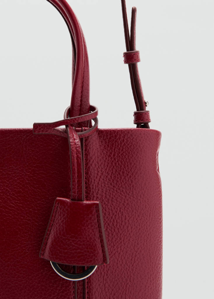 Mini rectangular handbag with handles — Red