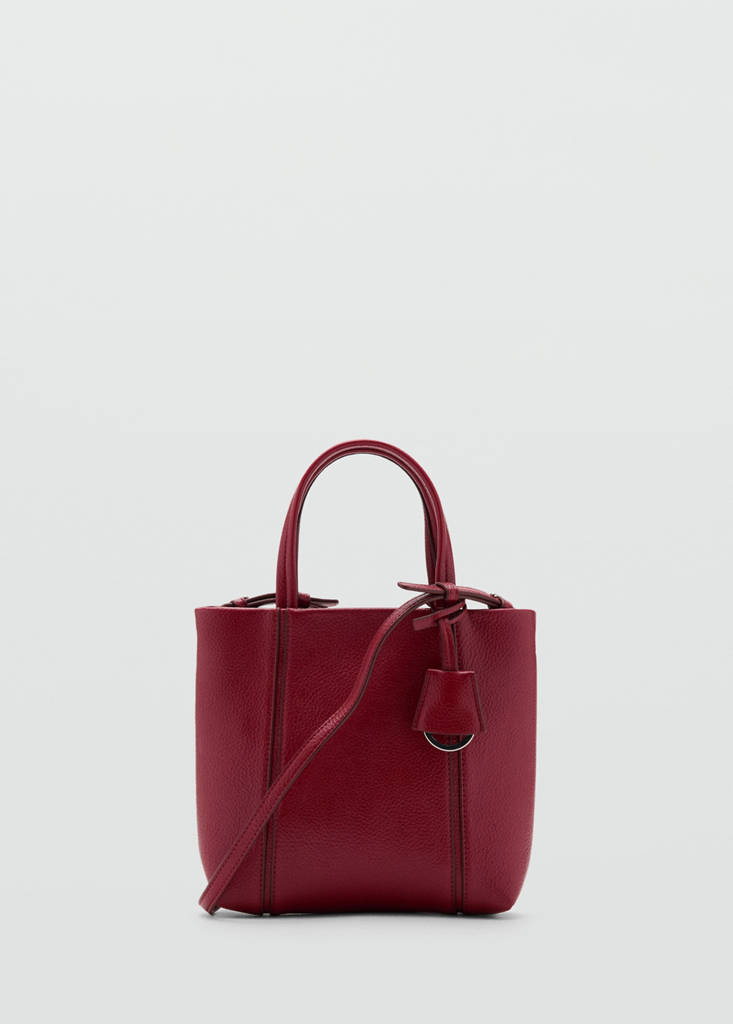 Mini rectangular handbag with handles — Red