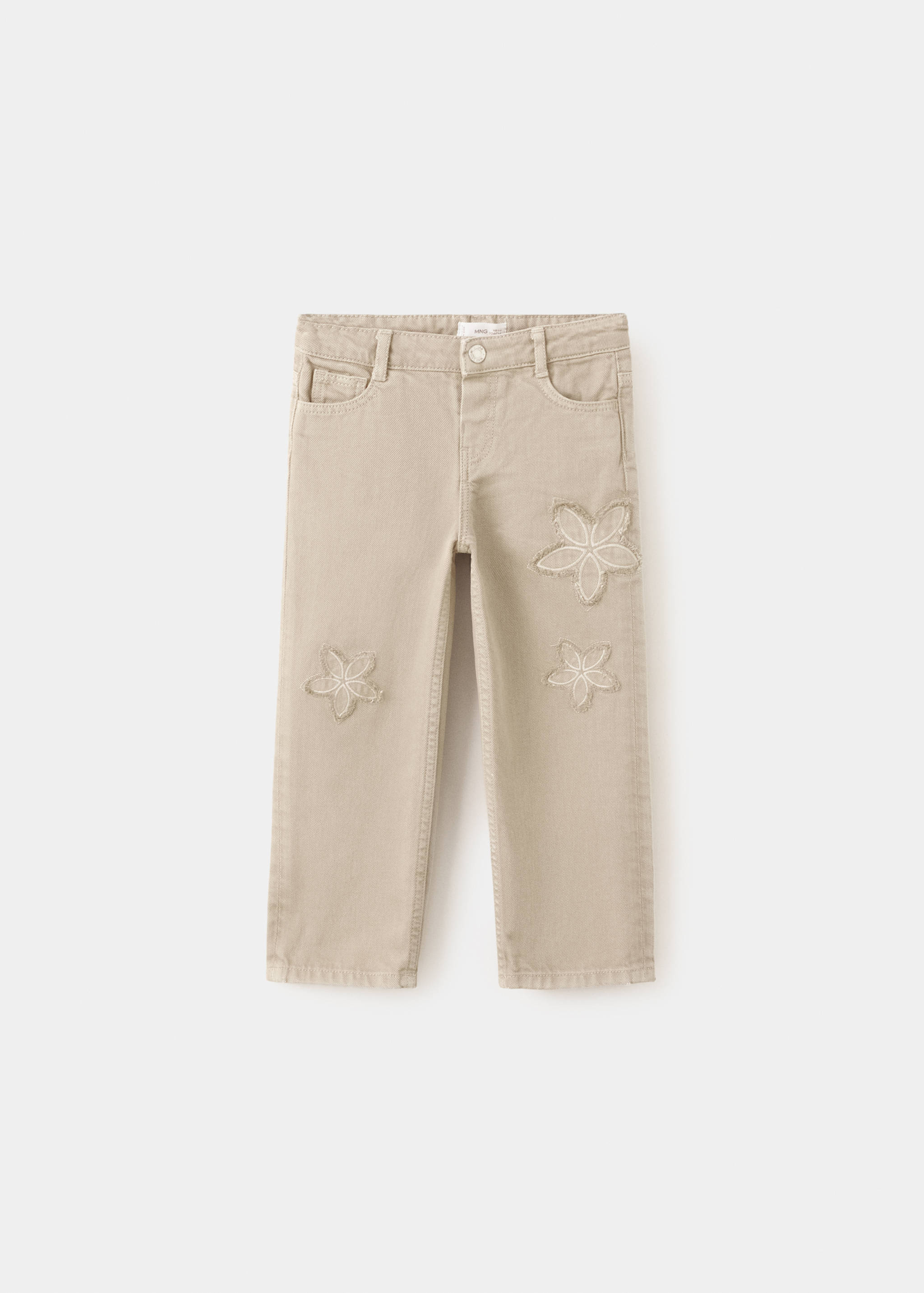 Jeans rectos bordado flores - Artículo sin modelo