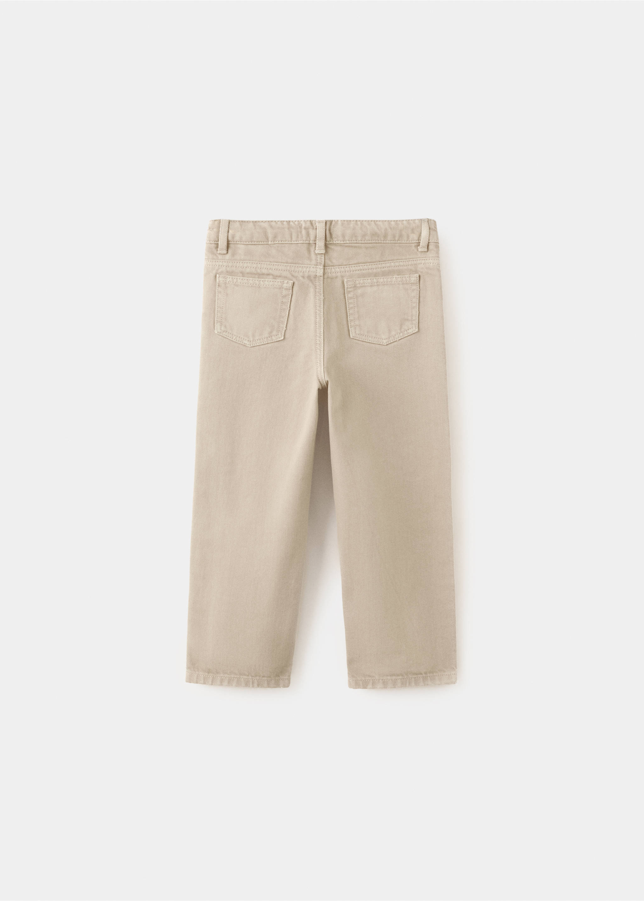 Jeans rectos bordado flores - Reverso del artículo, Marrón medio. Ref: 27033728-00.