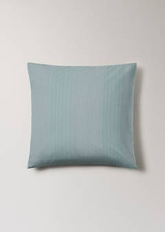 Two percale cotton pillowcases with watercolour stripes 60x60 cm — Aqua Green 6