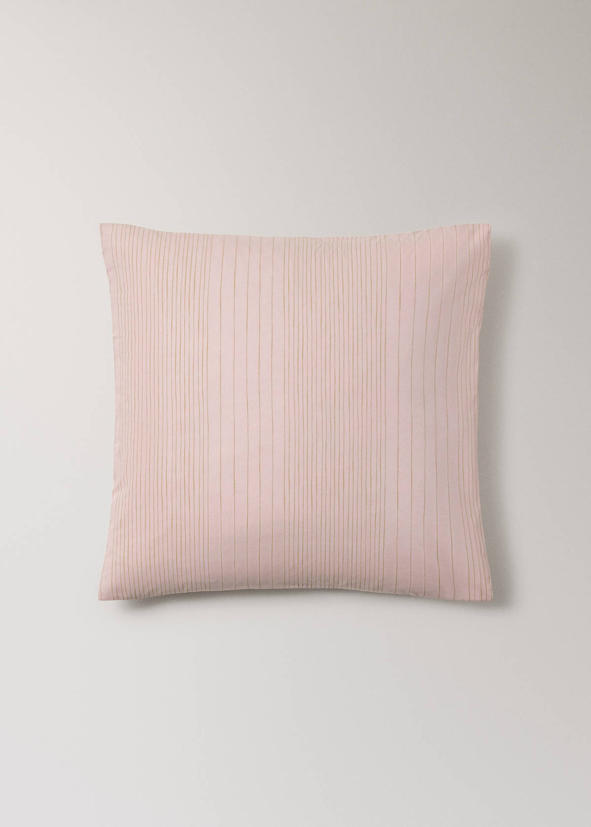 Two percale cotton pillowcases with watercolour stripes 60x60 cm — Pink