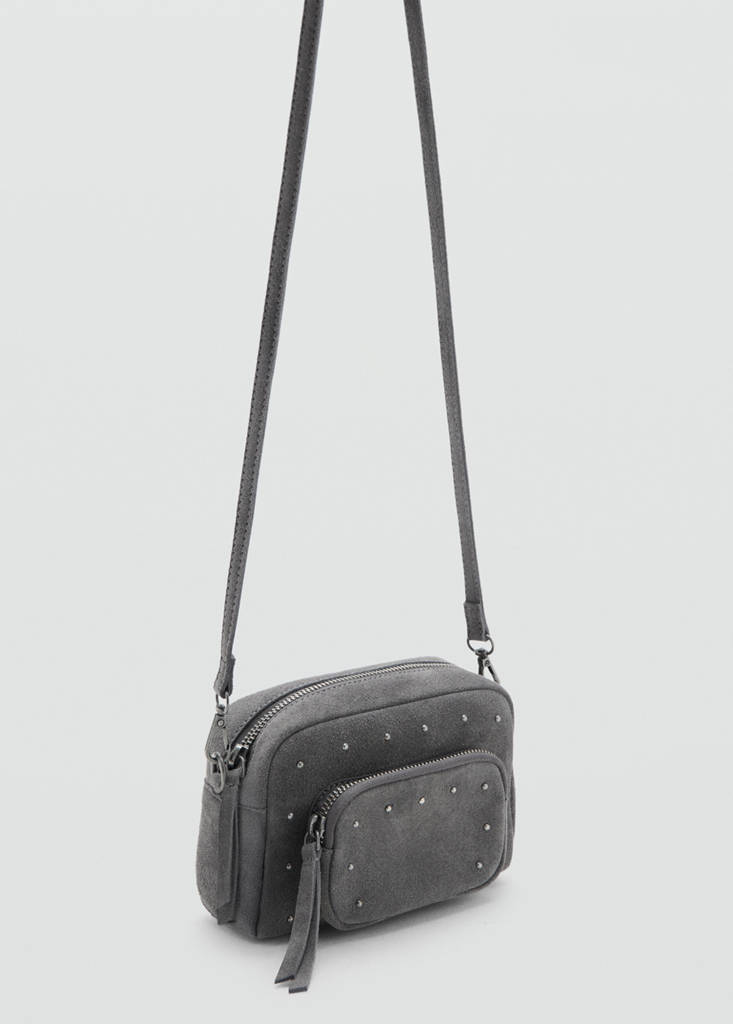 Suede-effect bag — Grey