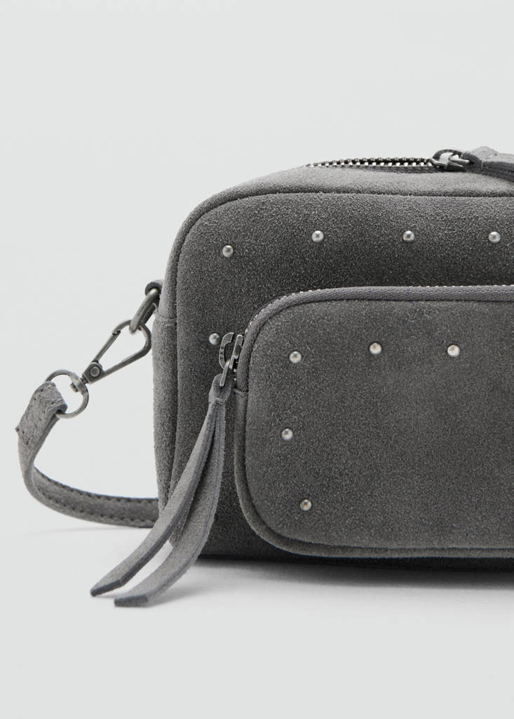 Suede-effect bag — Grey