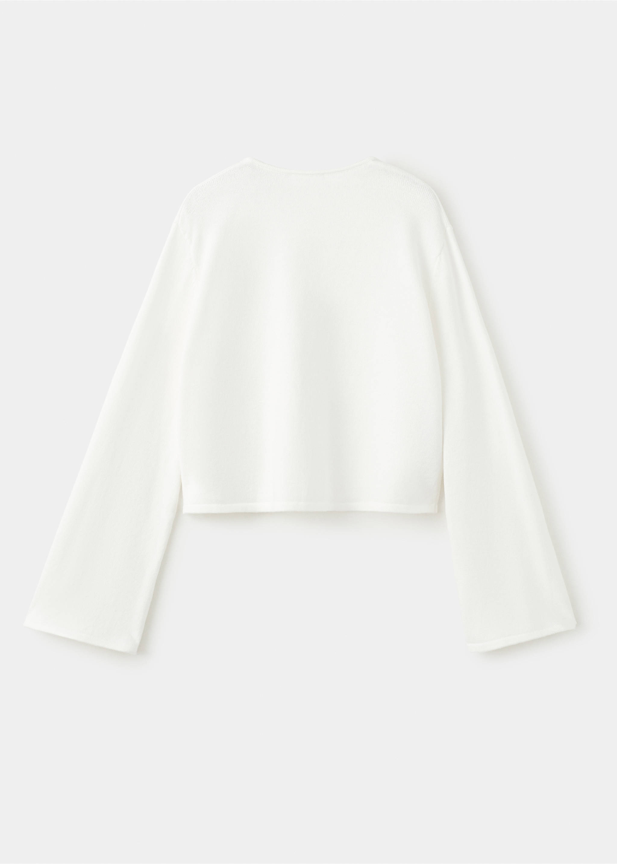 Fine-knit cardigan - Reverse of the article, Off White. Ref: 27033734-00.