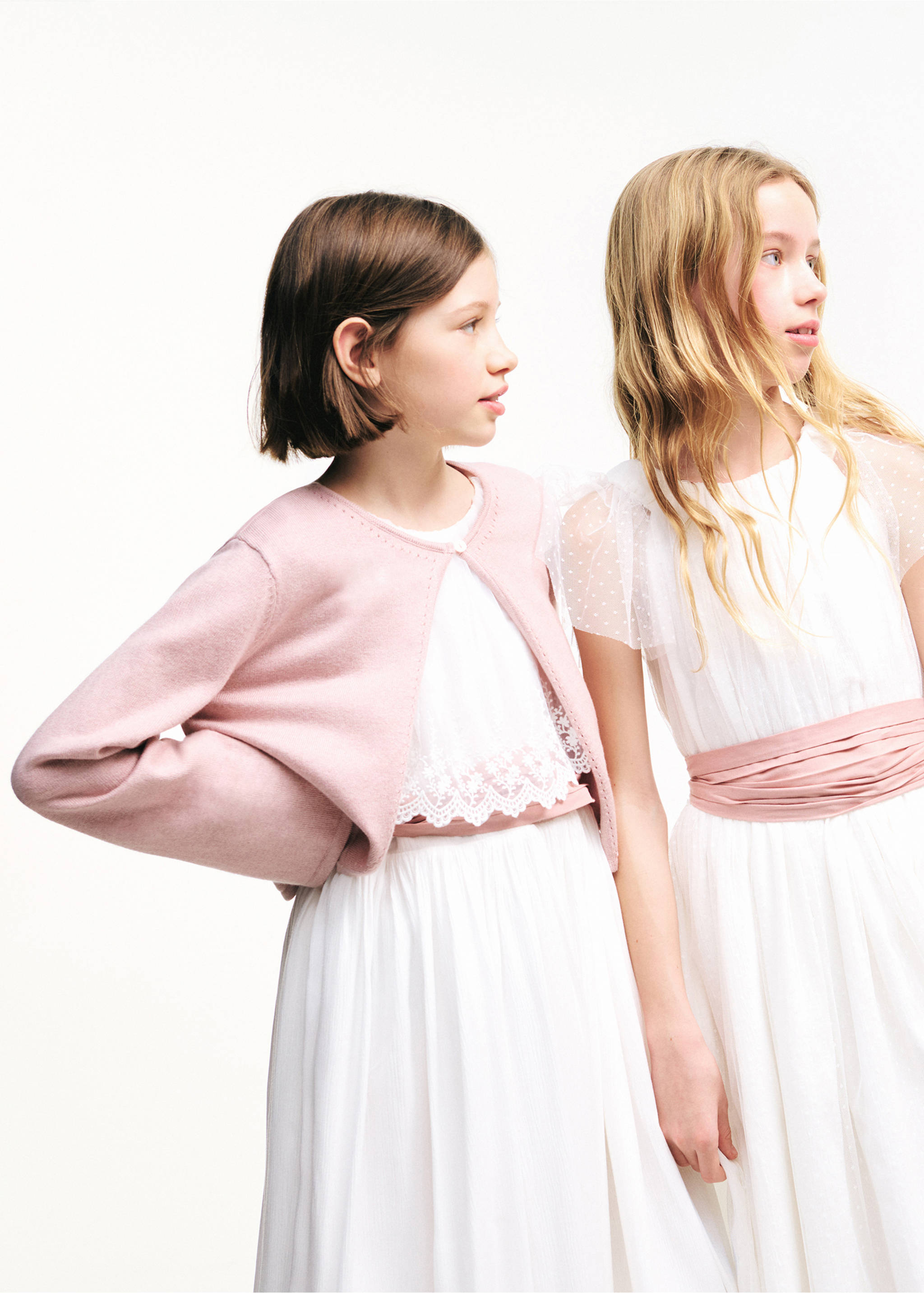 Fine-knit cardigan - General plane, Pale Pink. Ref: 27033734-00.