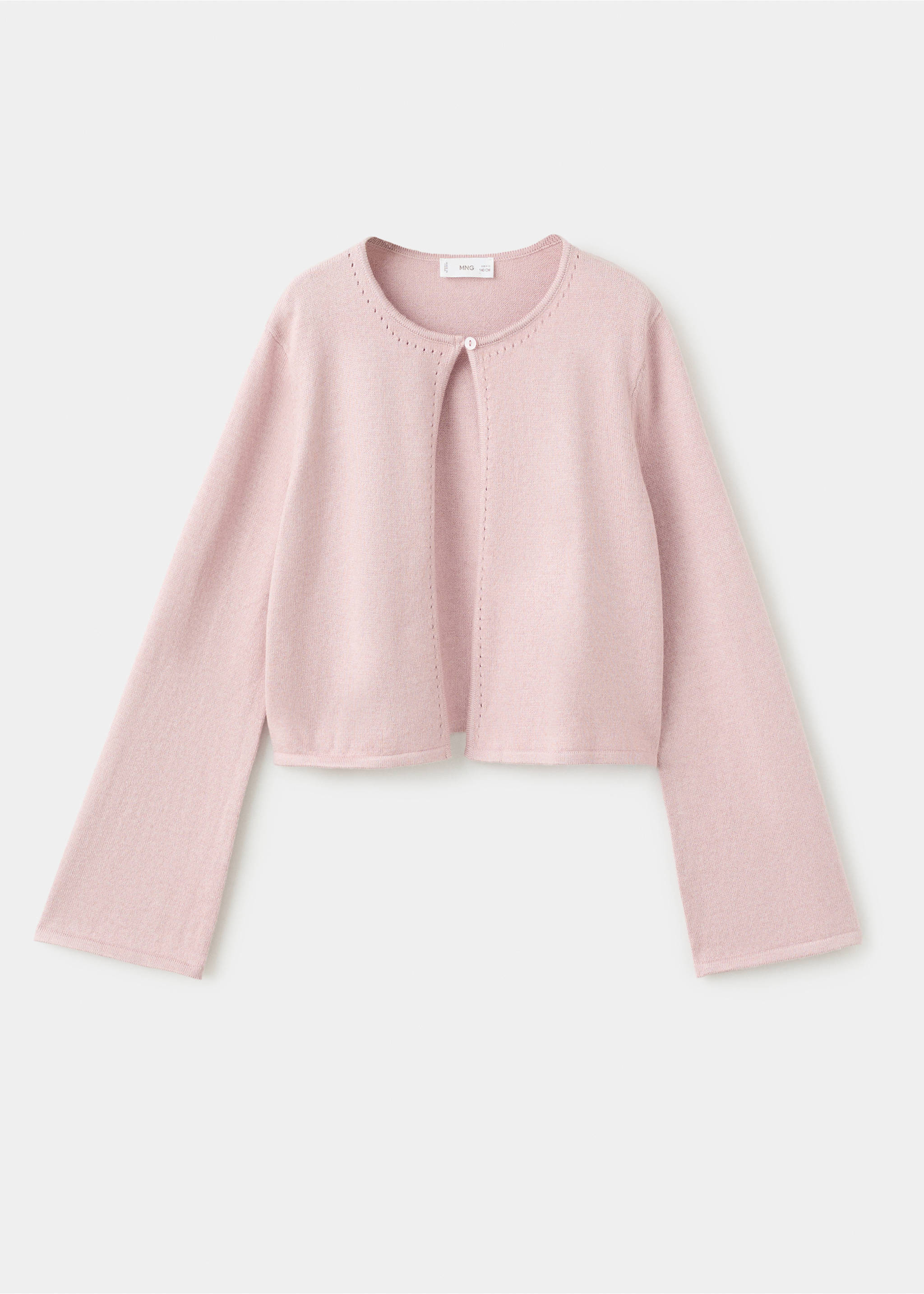 Fine-knit cardigan - Article without model, Pale Pink. Ref: 27033734-00.