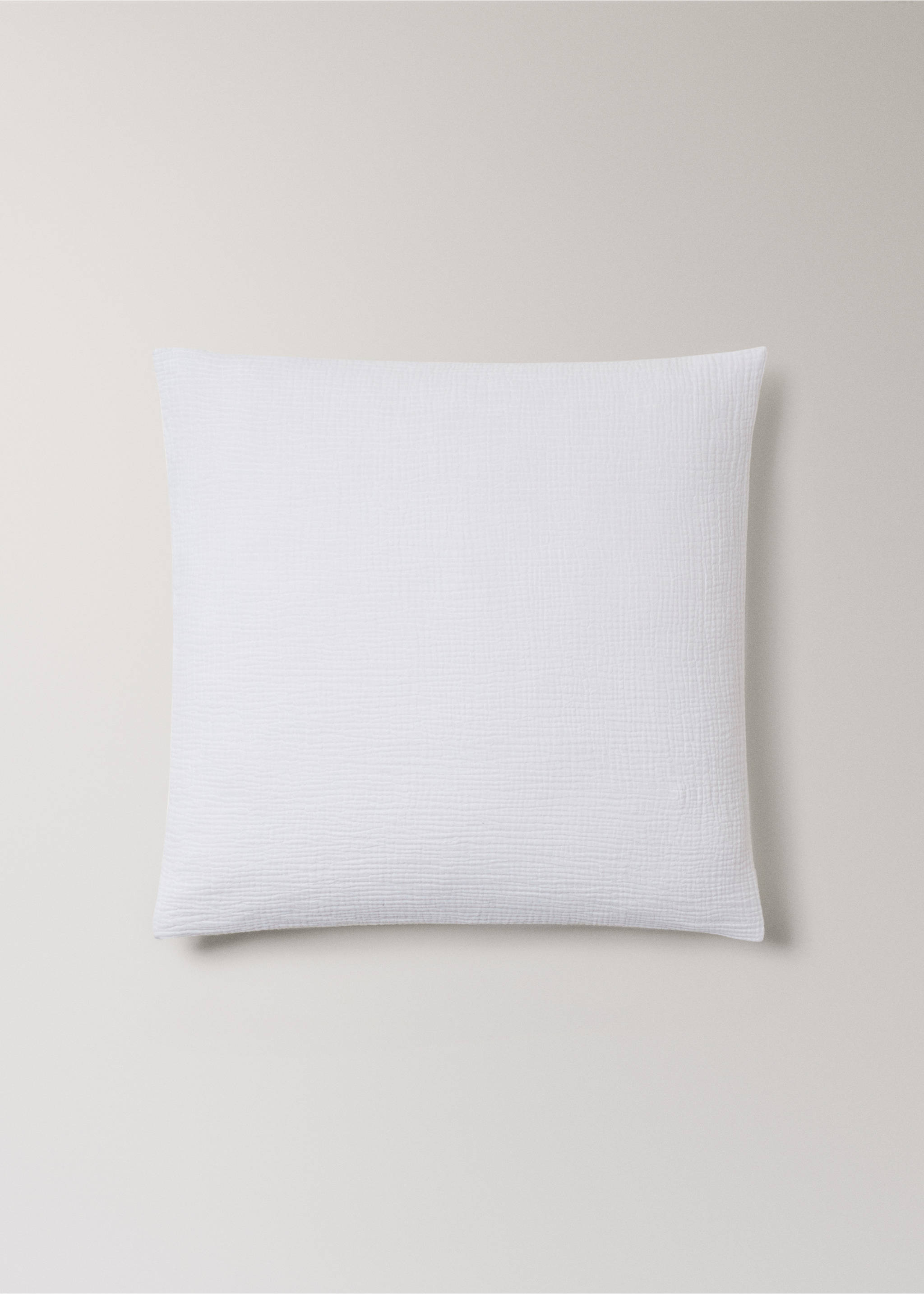 Two cotton chiffon pillowcases 60x60 cm - Article without model, Off White. Ref: 27033735-00.