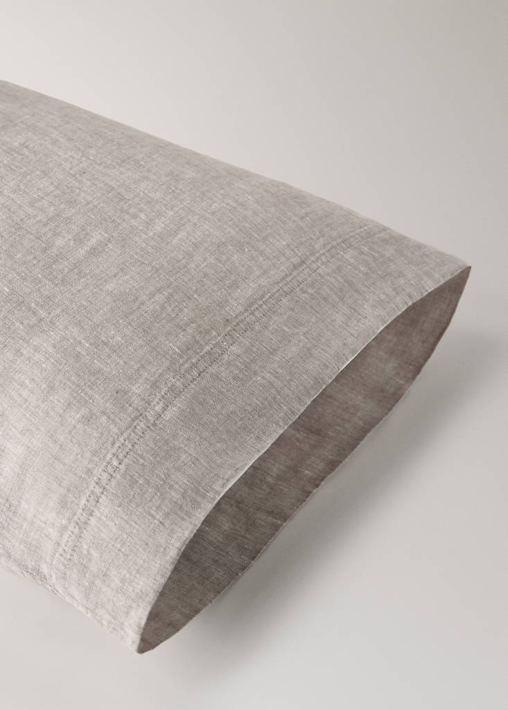Linen yarn-dyed pillow cover 45x110 cm — Tobacco Brown