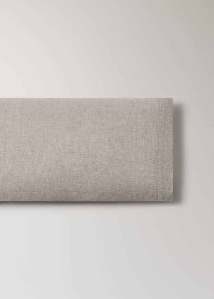 Linen yarn-dyed pillow cover 45x110 cm — Tobacco Brown