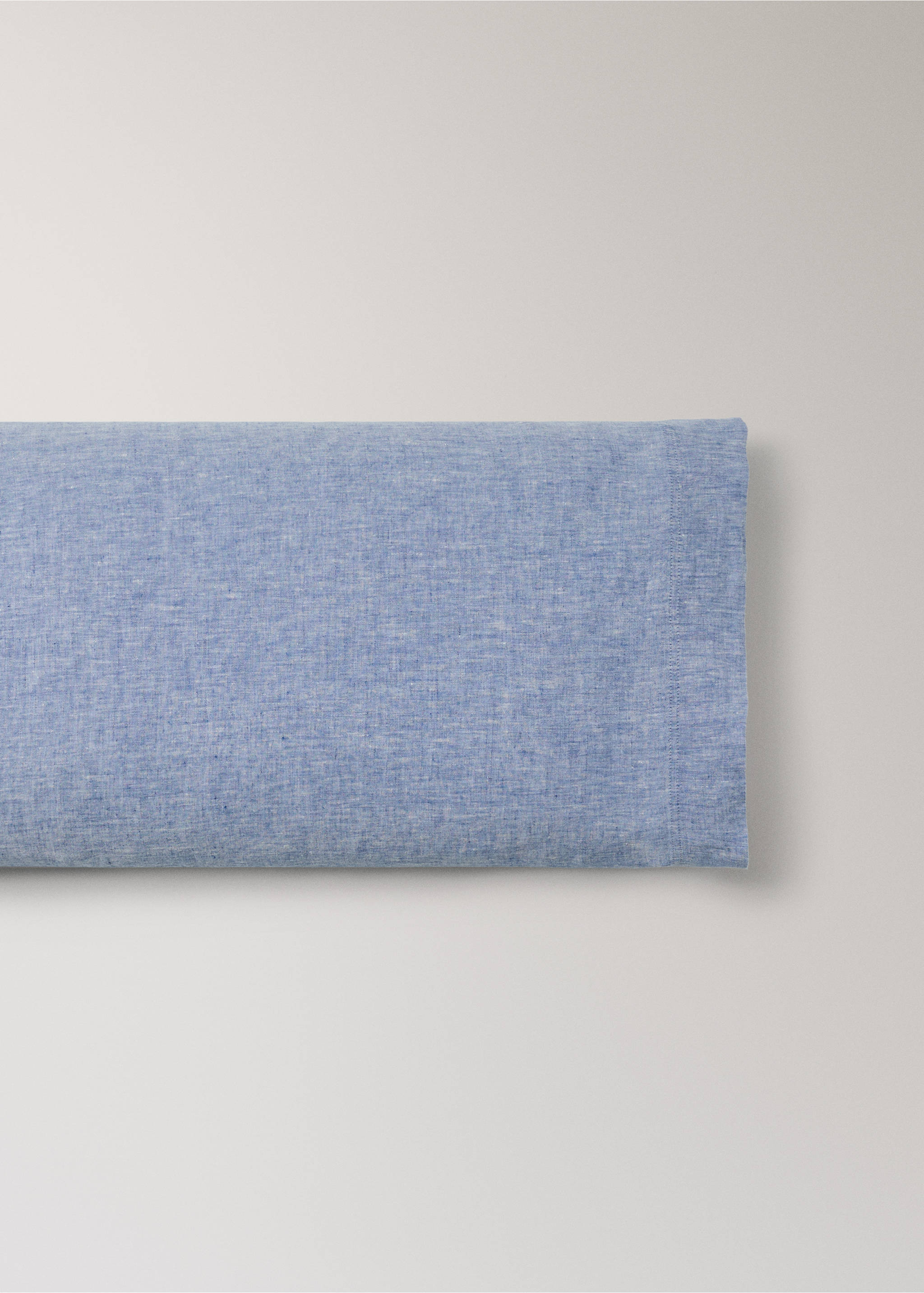 Linen yarn-dyed pillow cover 45x110 cm - Article without model, Blue. Ref: 27033736-00.