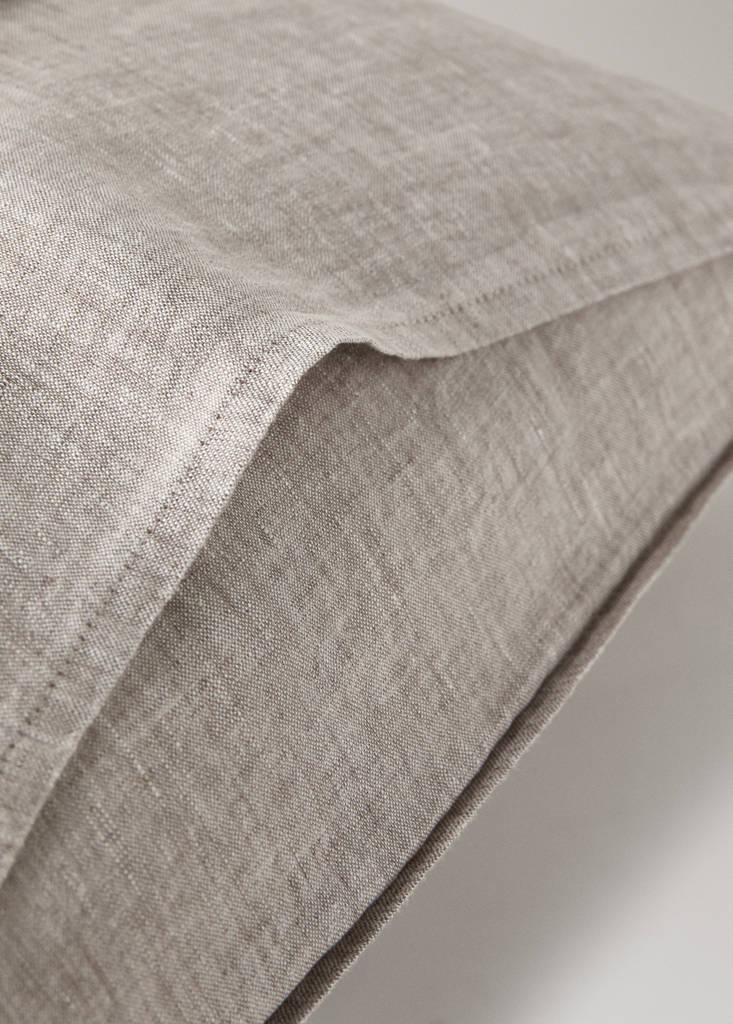 Linen yarn-dyed pillowcase 50x75 cm — Tobacco Brown