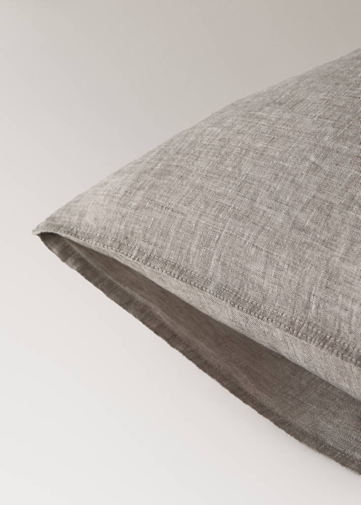 Linen yarn-dyed pillowcase 50x75 cm — Tobacco Brown