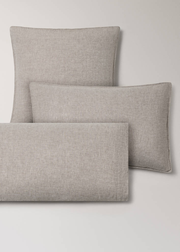 Linen yarn-dyed pillowcase 50x75 cm — Tobacco Brown
