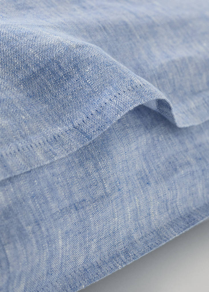 Linen yarn-dyed pillowcase 50x75 cm — Blue