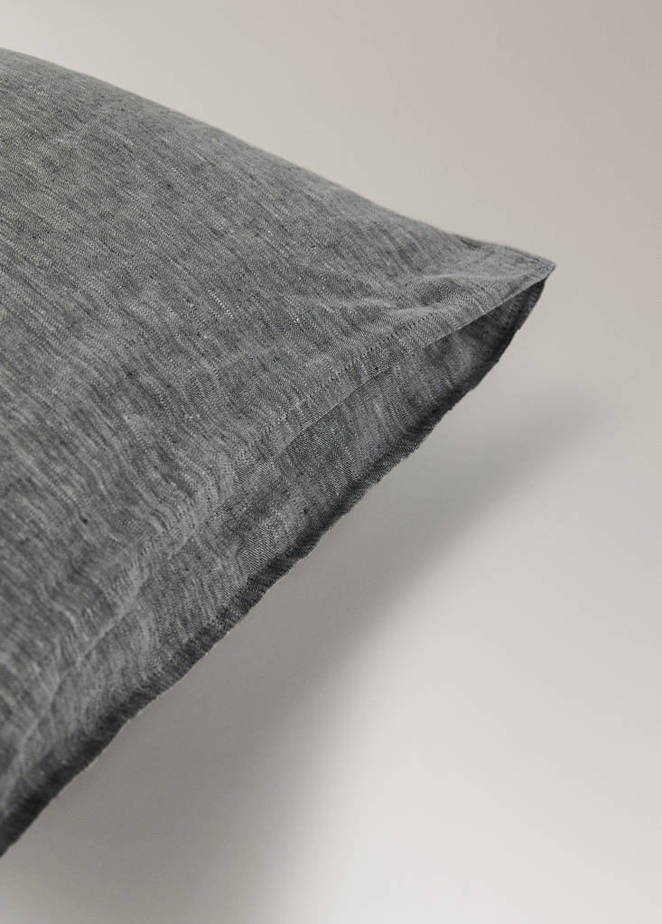 Linen yarn-dyed pillowcase 50x75 cm — Dark Heather Grey