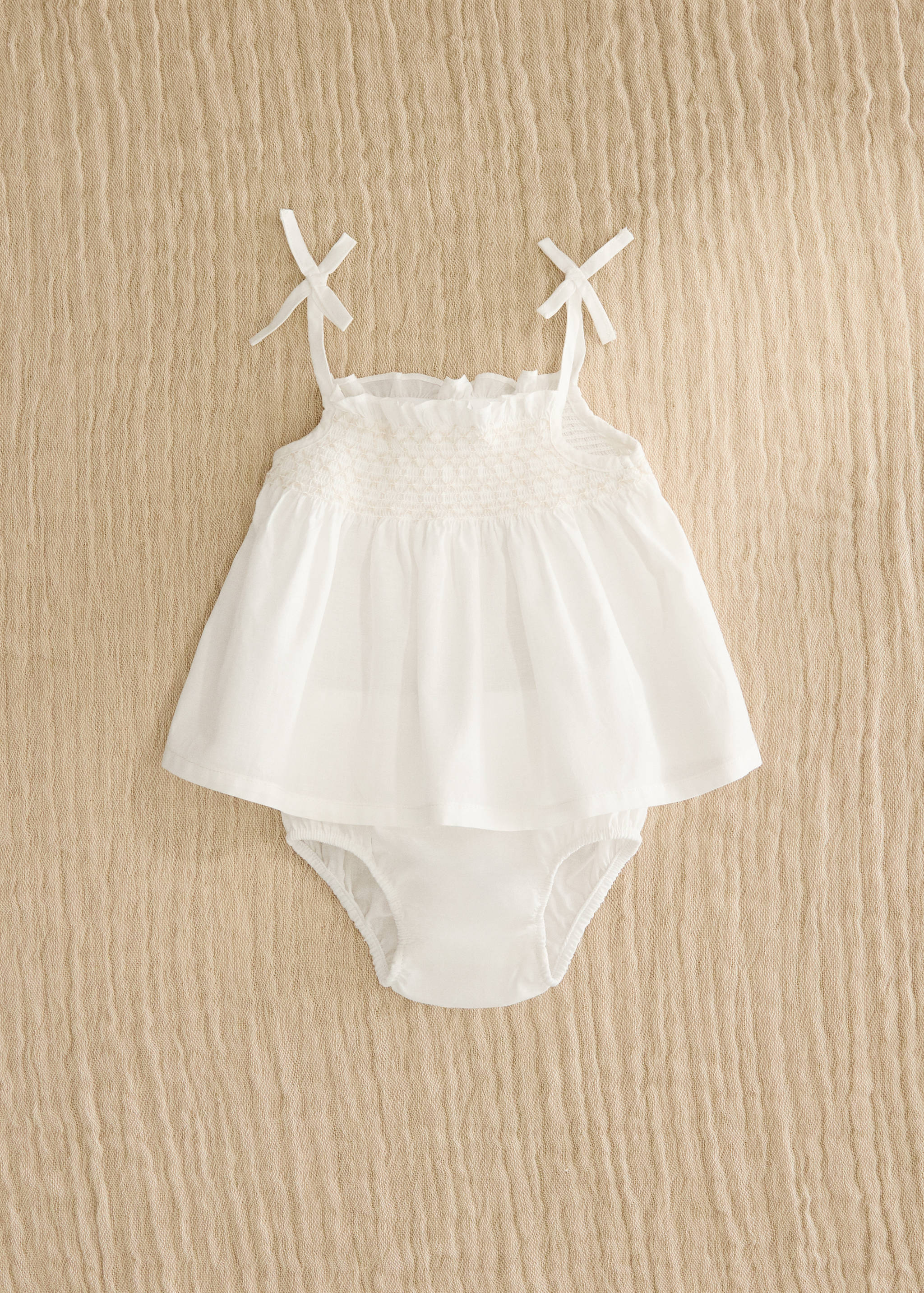 Cotton children’s pajama set with embroidered detail - General plane