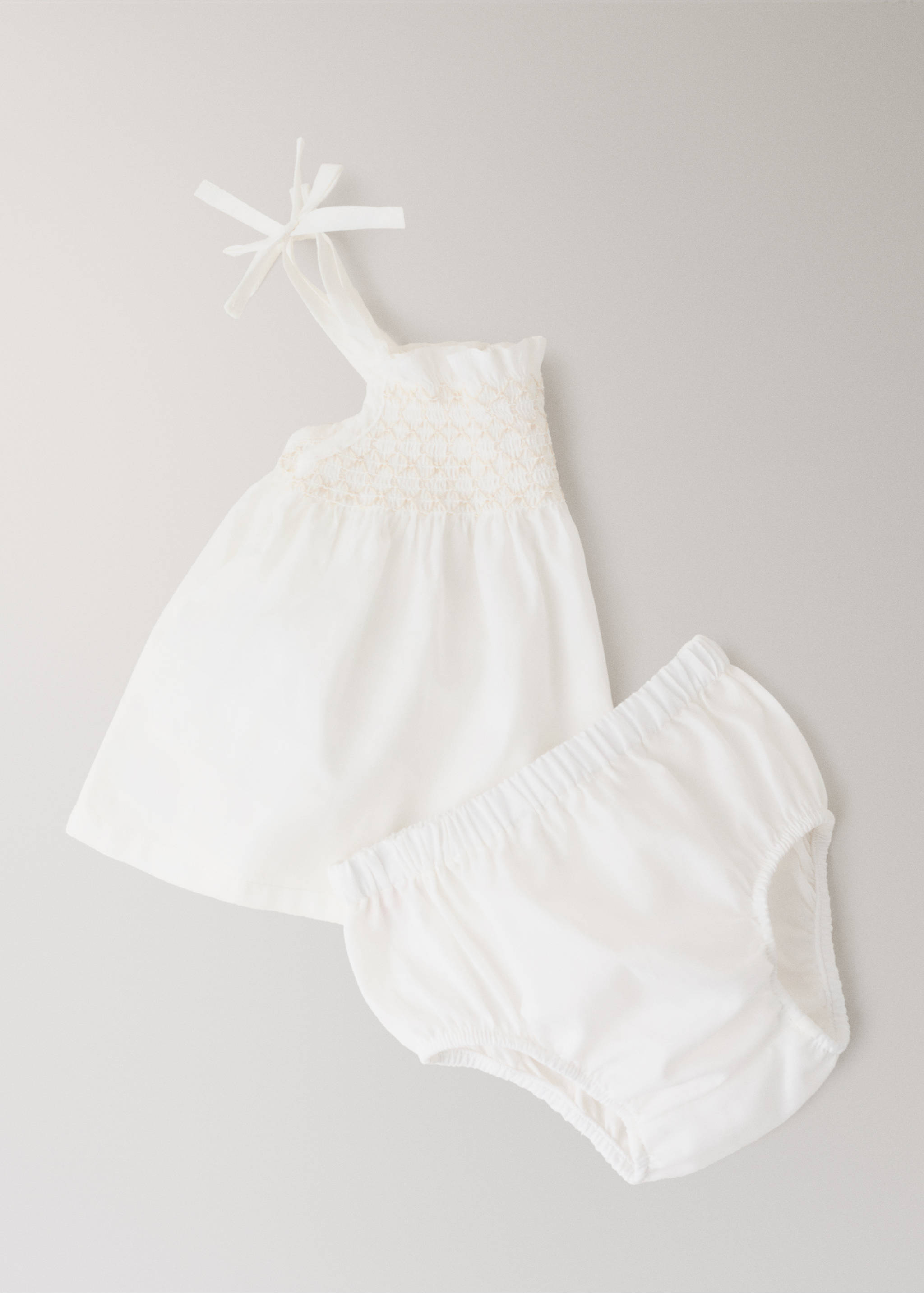 Cotton children’s pajama set with embroidered detail - Details of the article 3, White. Ref: 27033741-00.