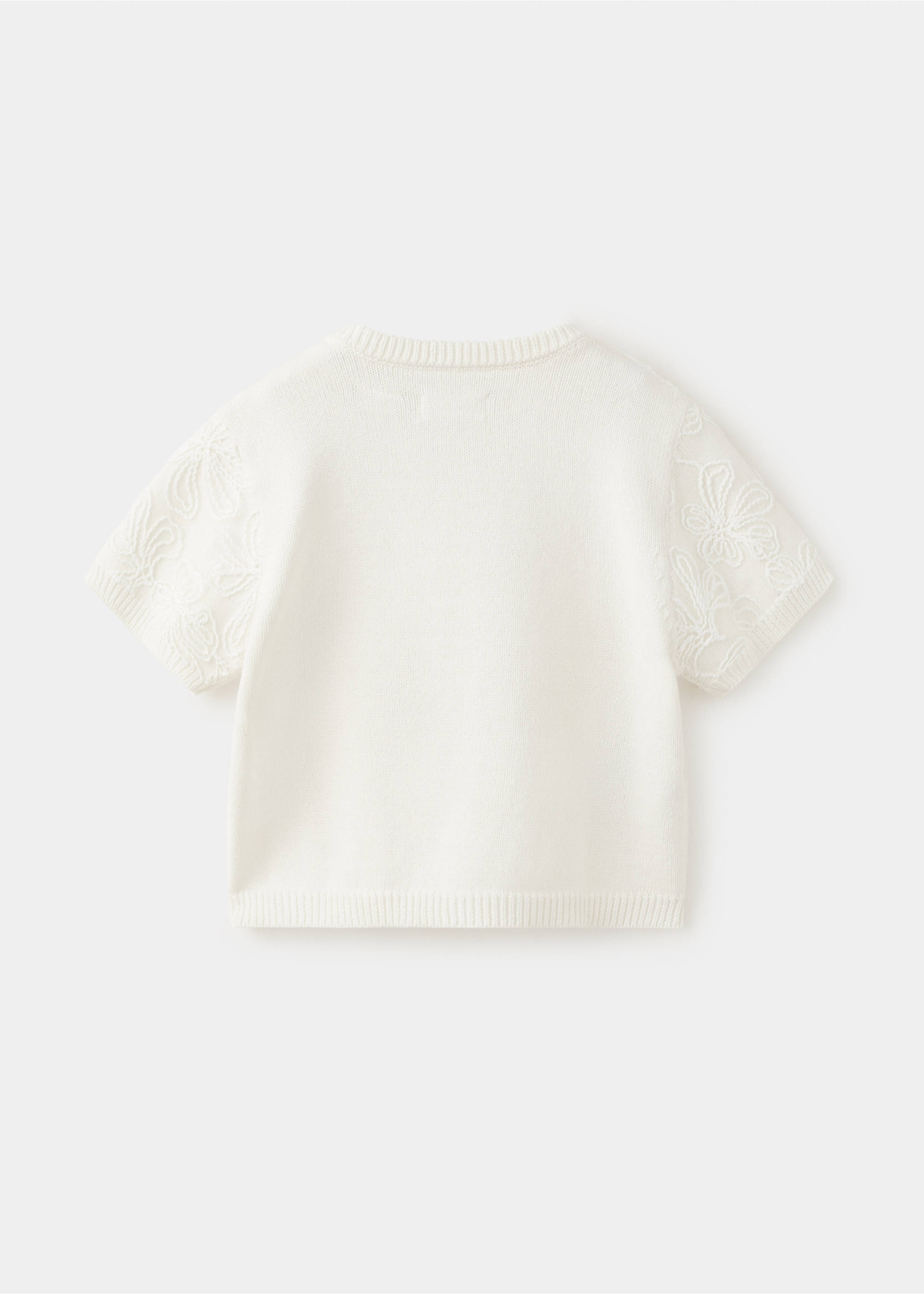 Cárdigan punto bordado - Reverso del artículo, Blanco roto. Ref: 27034043-00.