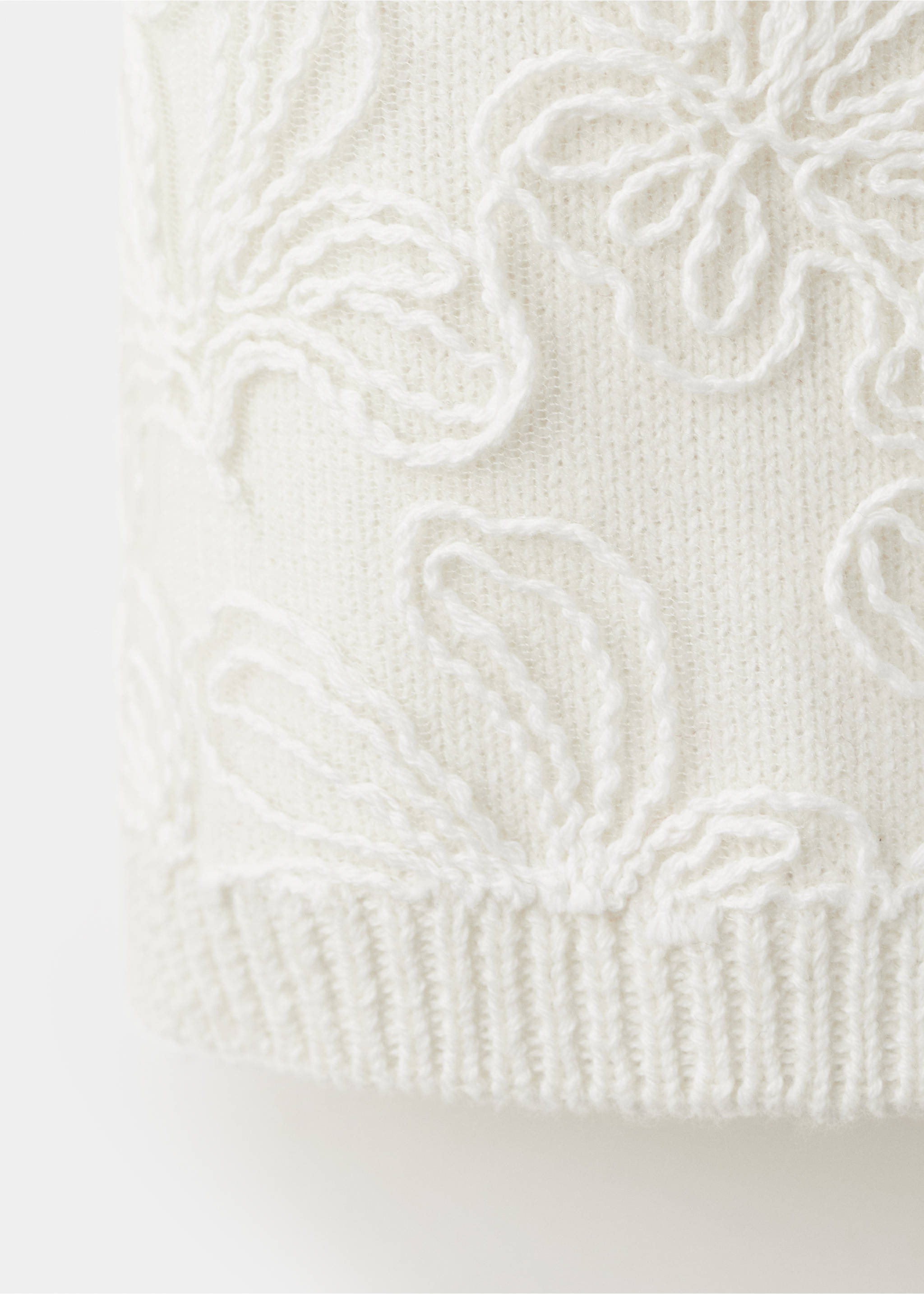 Cárdigan punto bordado - Detalle del artículo 8, Blanco roto. Ref: 27034043-00.