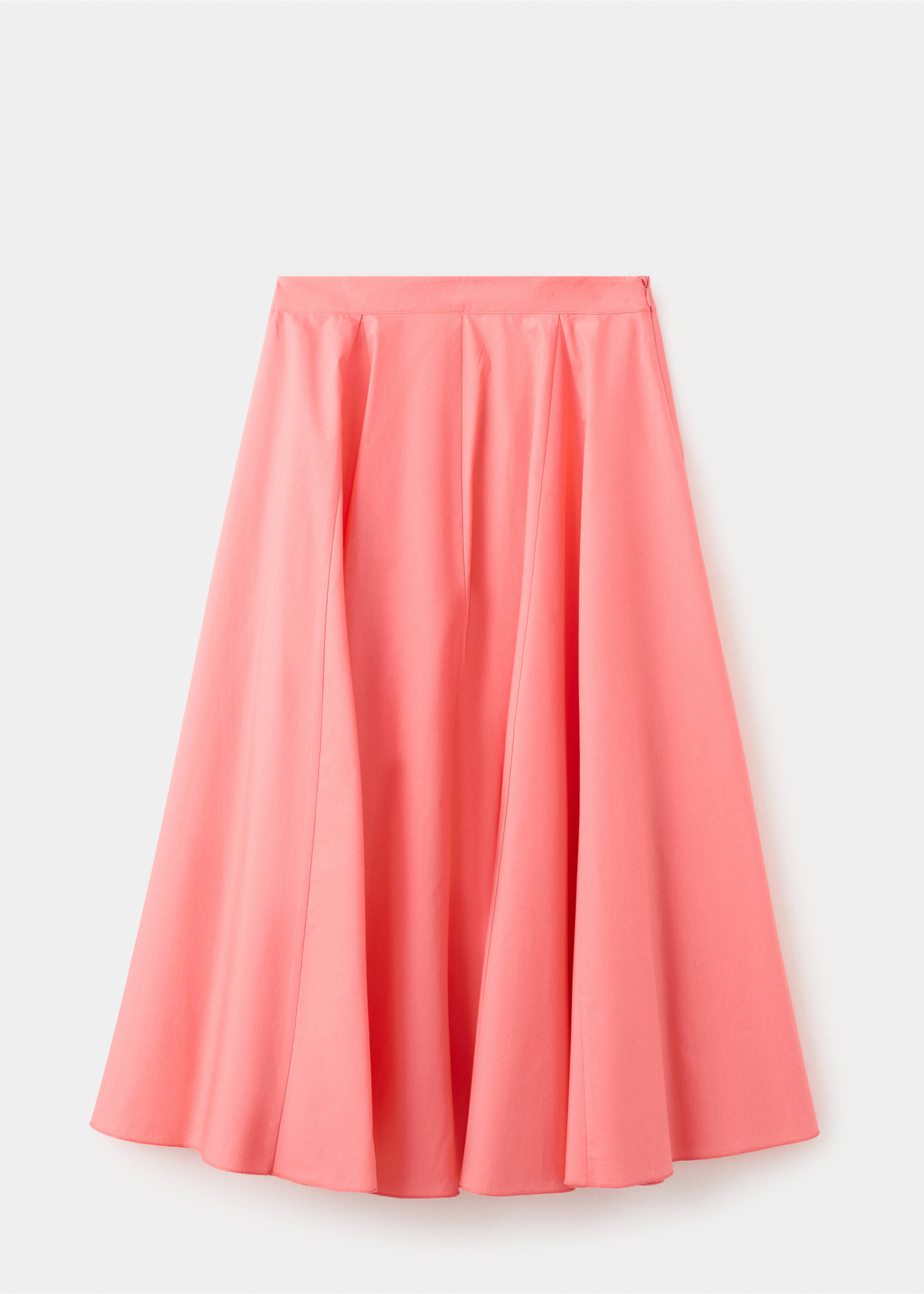 Flared midi-skirt - Article without model, Coral Red. Ref: 27034044-00.