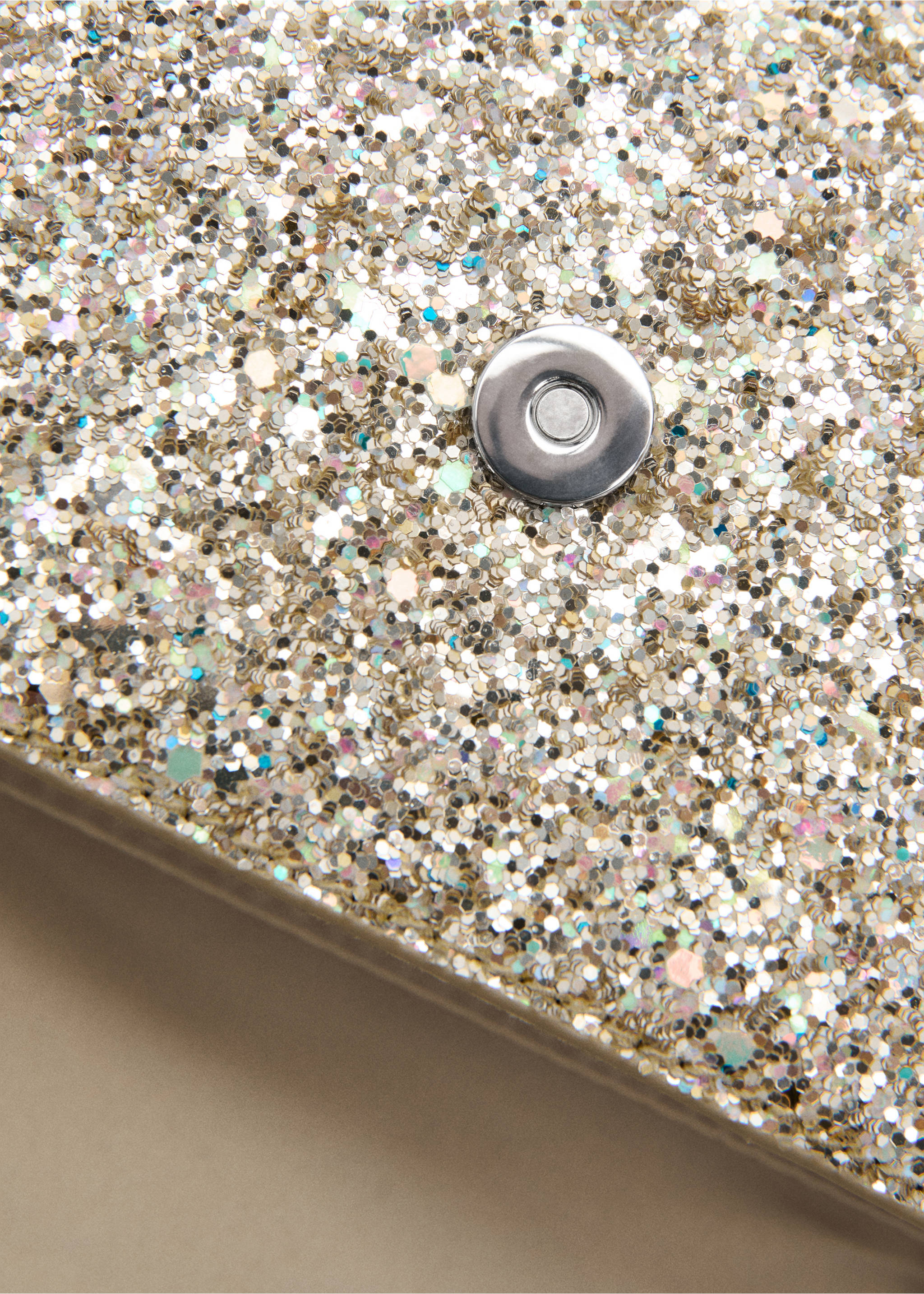 Сумка с клапаном и блестками - Деталь изделия 1, Золото. Ref: 27034047-00.