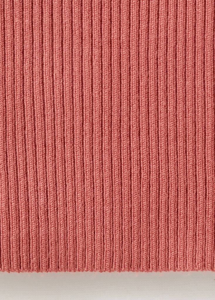 Knitted top with contrasting piping — Salmon