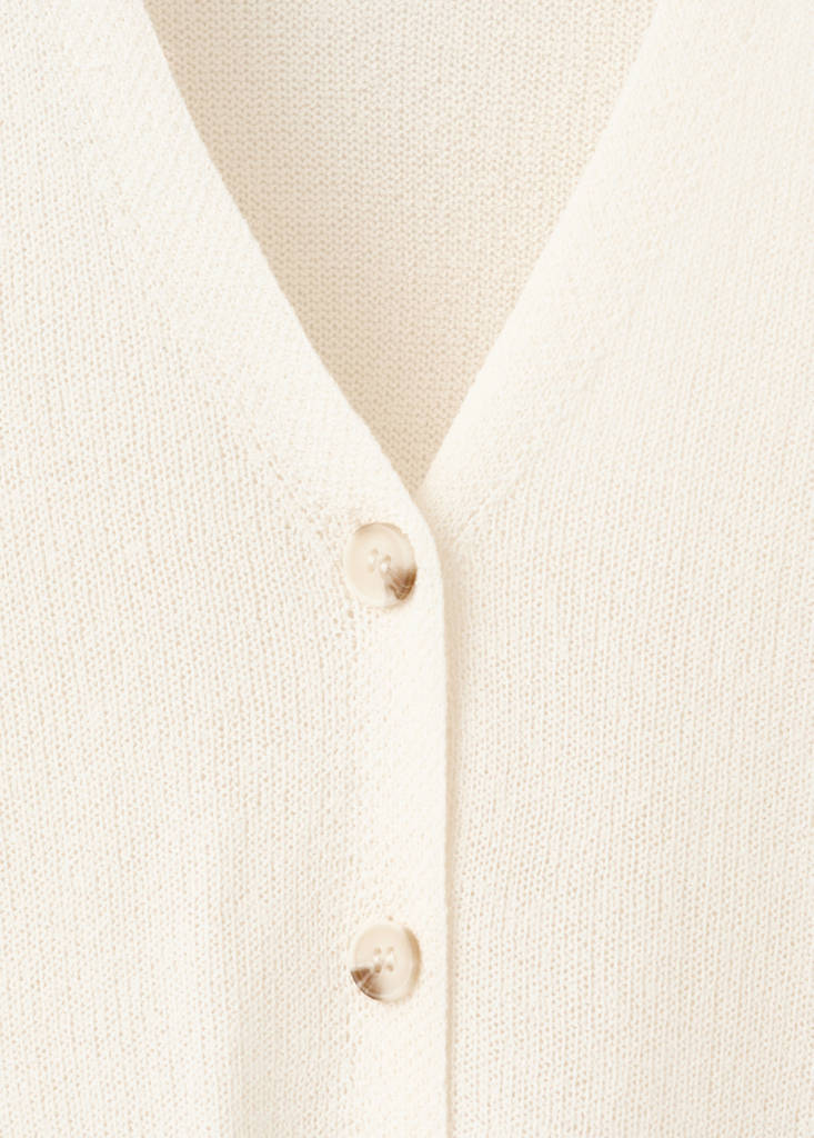 Fine-knit cardigan — Ecru