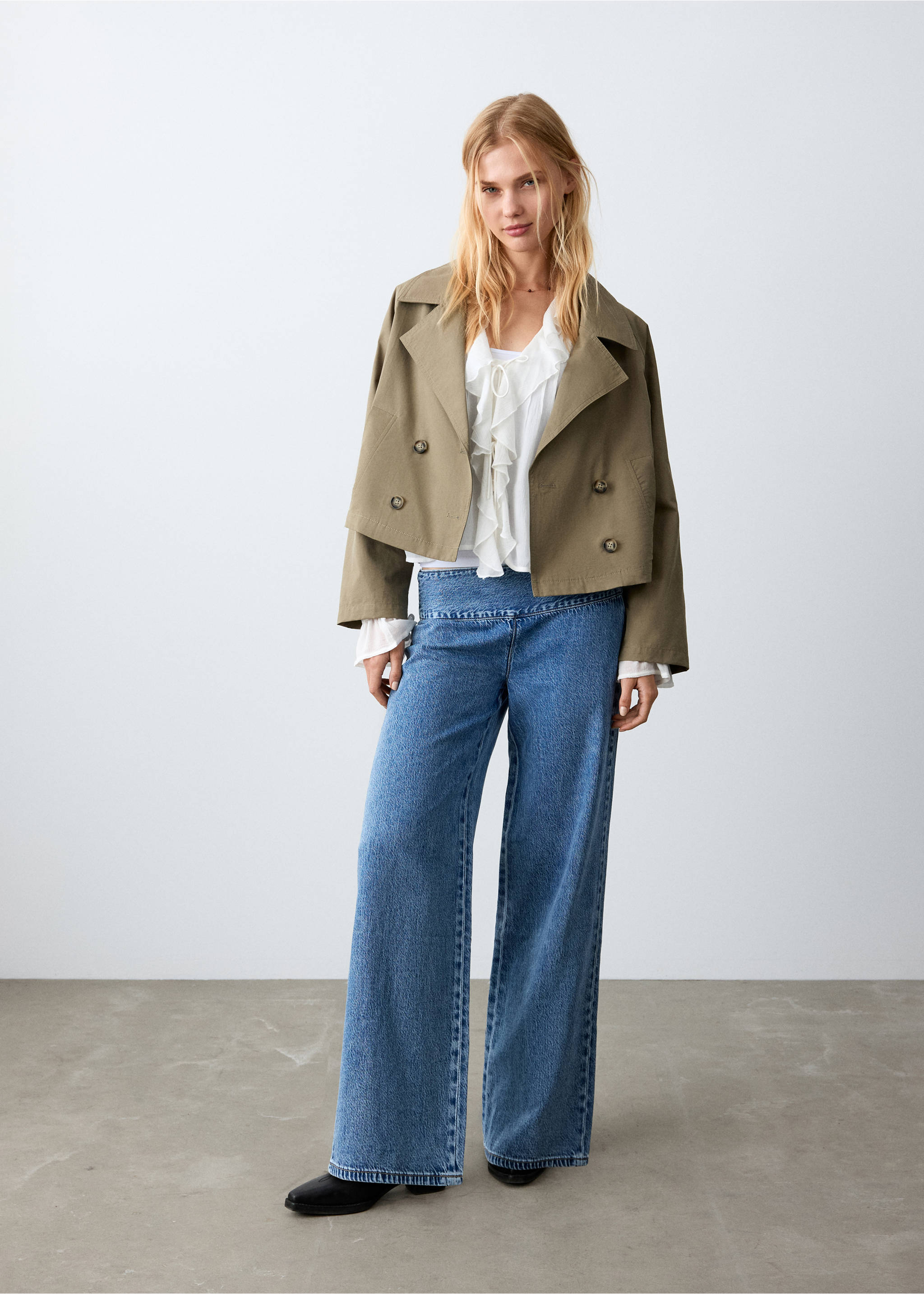 Jean low waist wide leg - Plan général, Bleu moyen. Ref: 27034050-00.