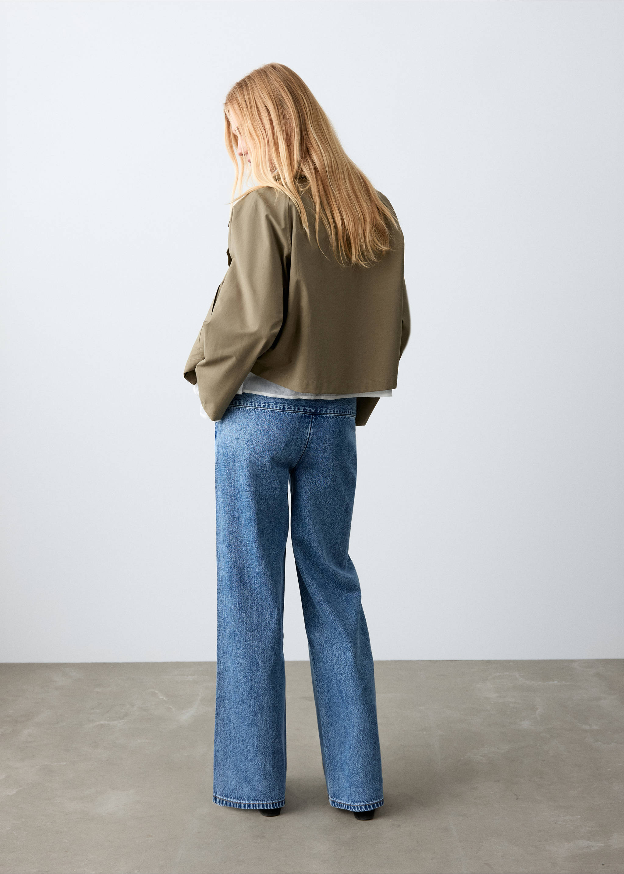 Jean low waist wide leg - Verso de l’article, Bleu moyen. Ref: 27034050-00.