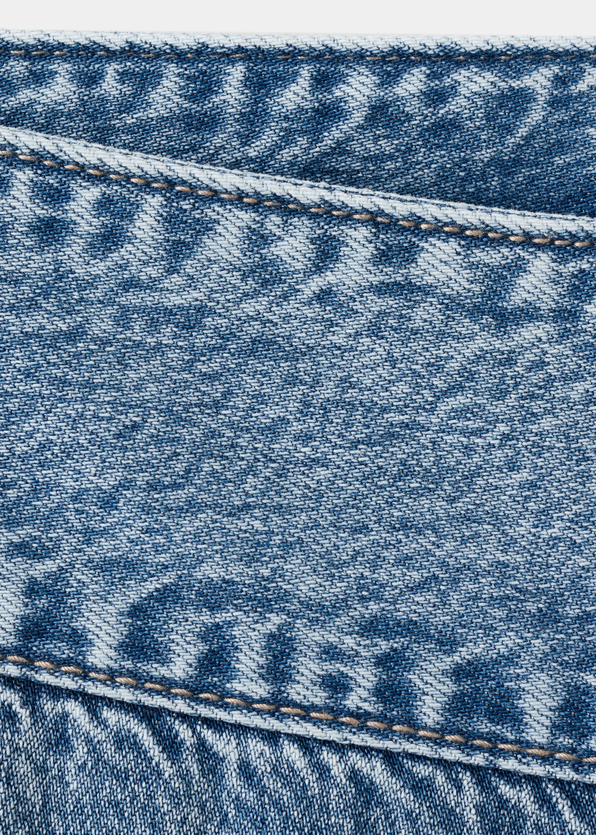 جينز بخصر منخفض وأرجل واسعة - تفاصيل المنتج 8