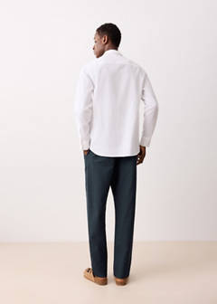 Cotton linen drawstring trousers — Navy 6