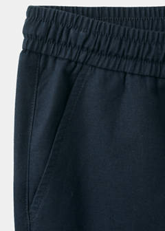 Cotton linen drawstring trousers — Navy 7