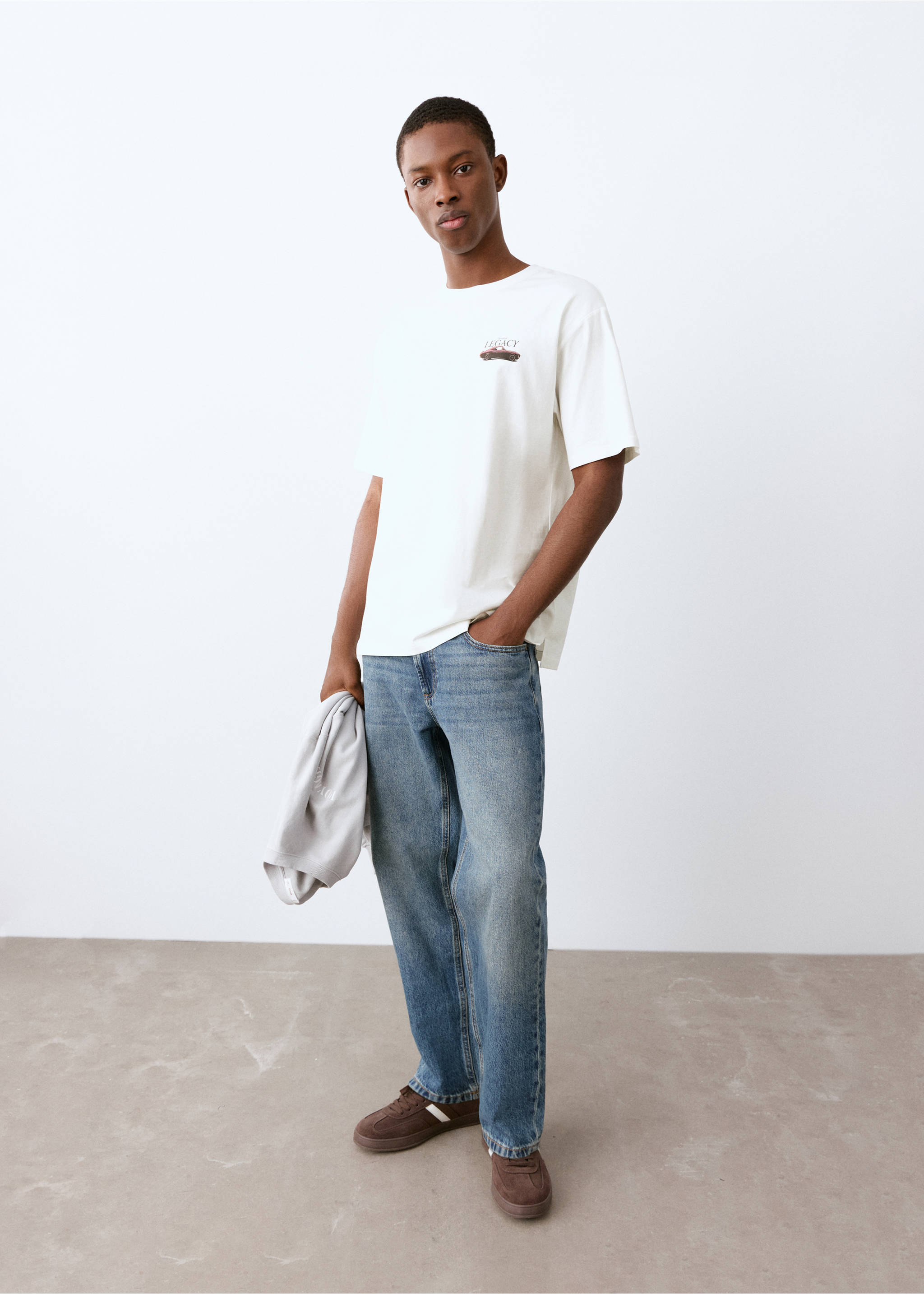 Camiseta estampada manga corta - Plano general, Blanco roto. Ref: 27034054-00.