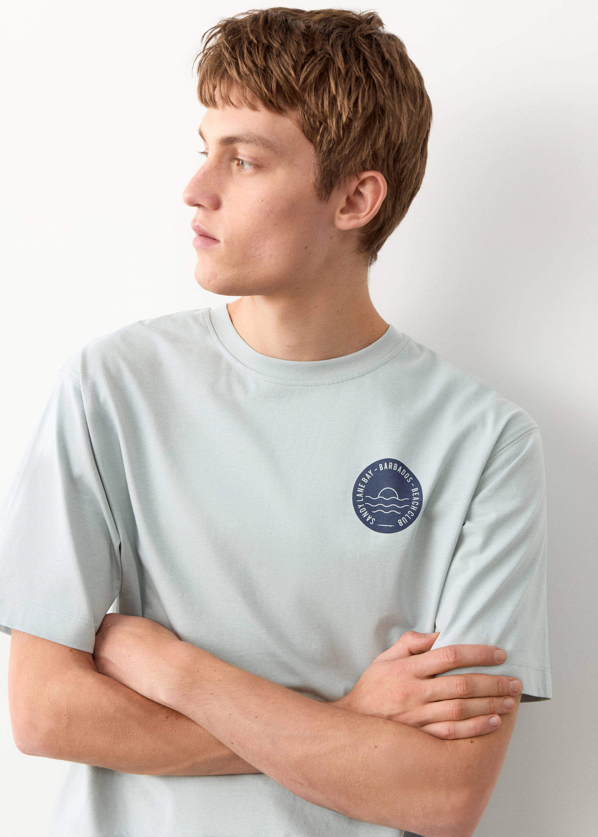 Printed cotton-blend t-shirt - Details of the article 1