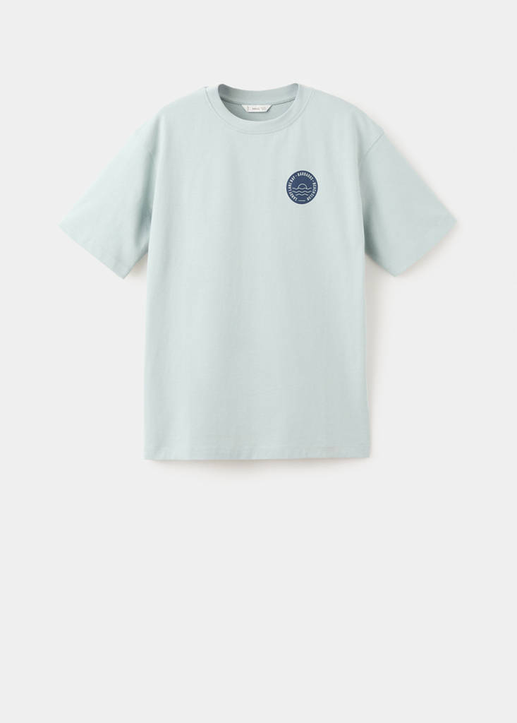 Printed cotton-blend t-shirt — Aqua Green