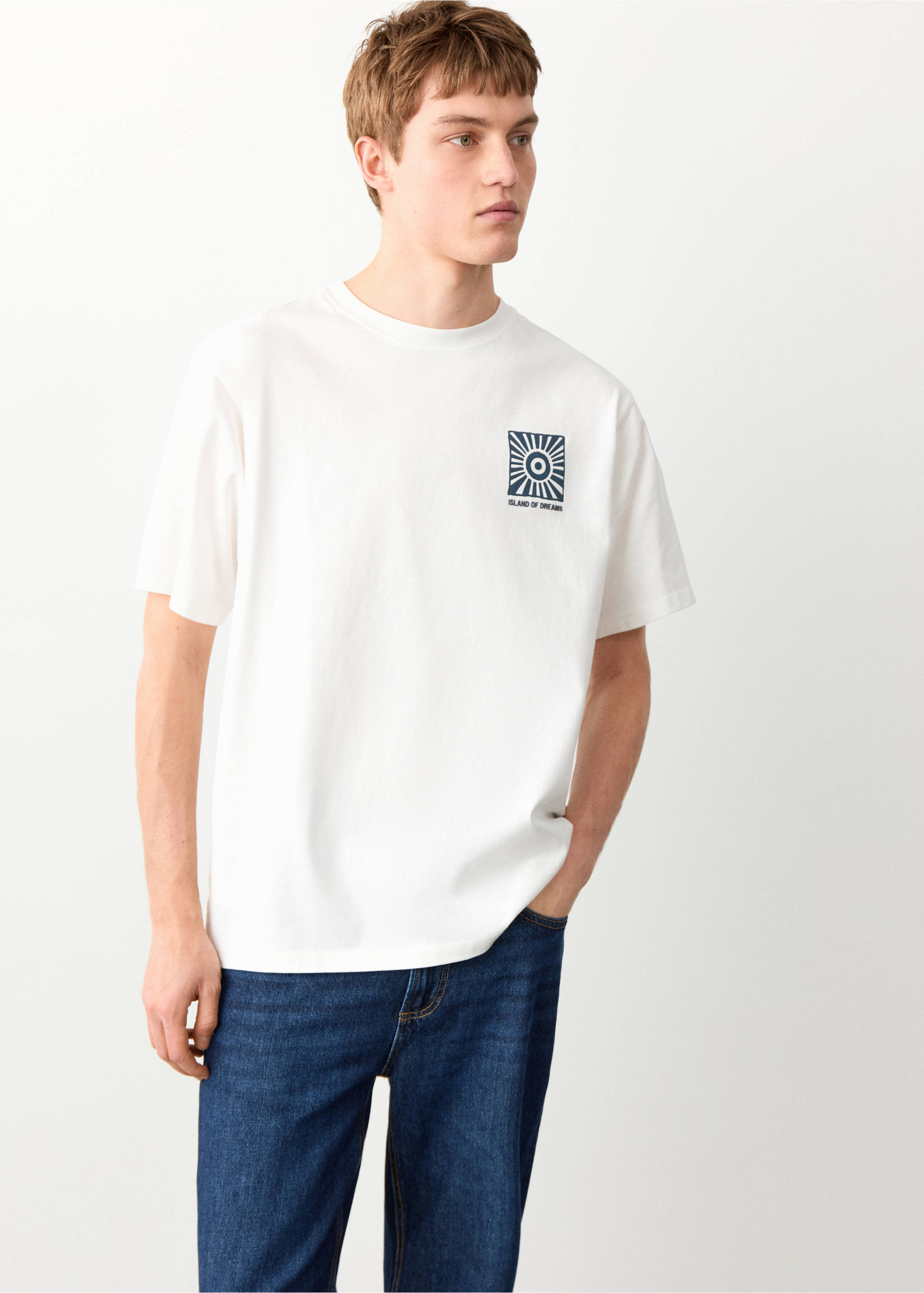 Printed cotton-blend t-shirt - Medium plane, Off White. Ref: 27034056-00.