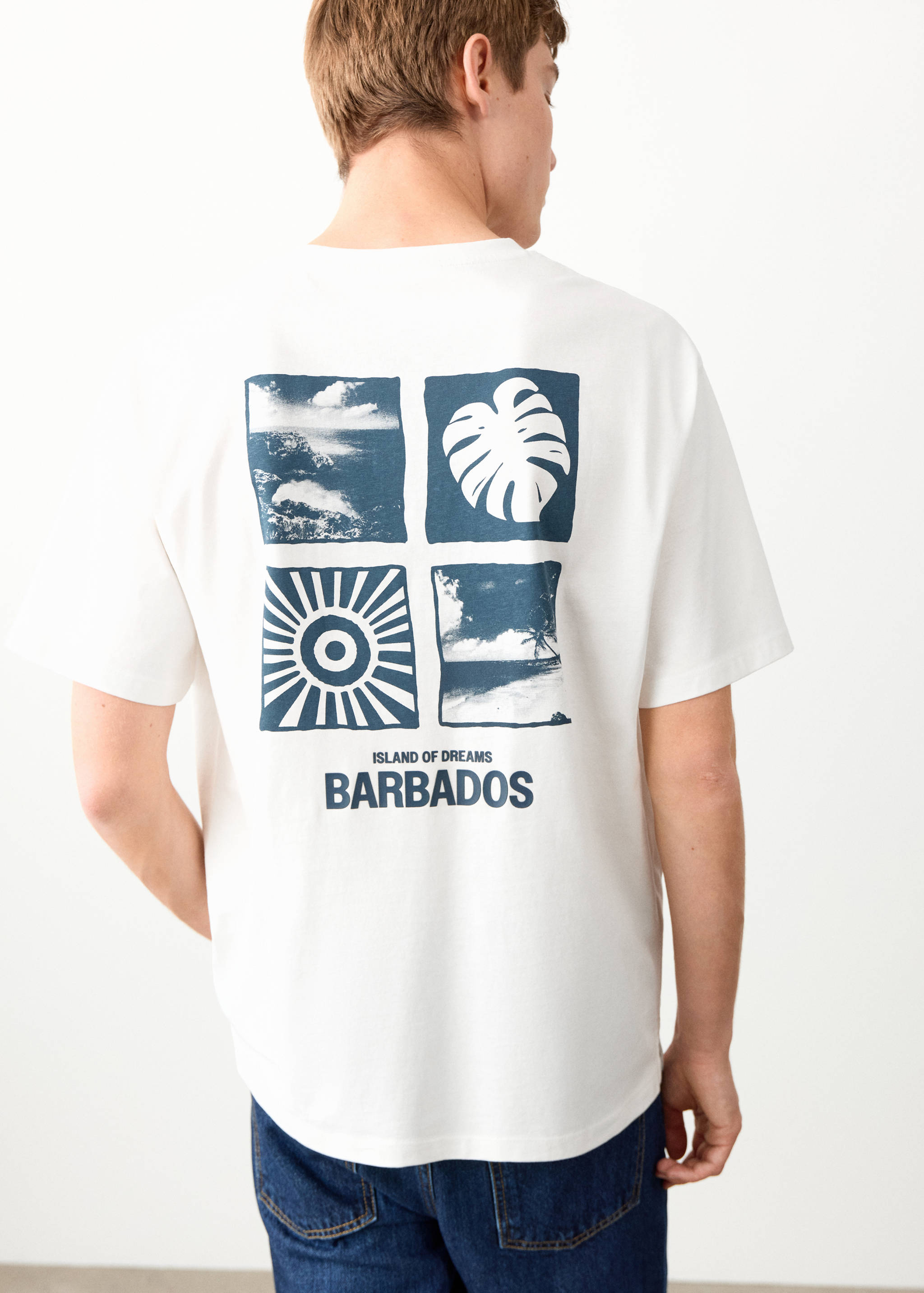 Printed cotton-blend t-shirt - Reverse of the article