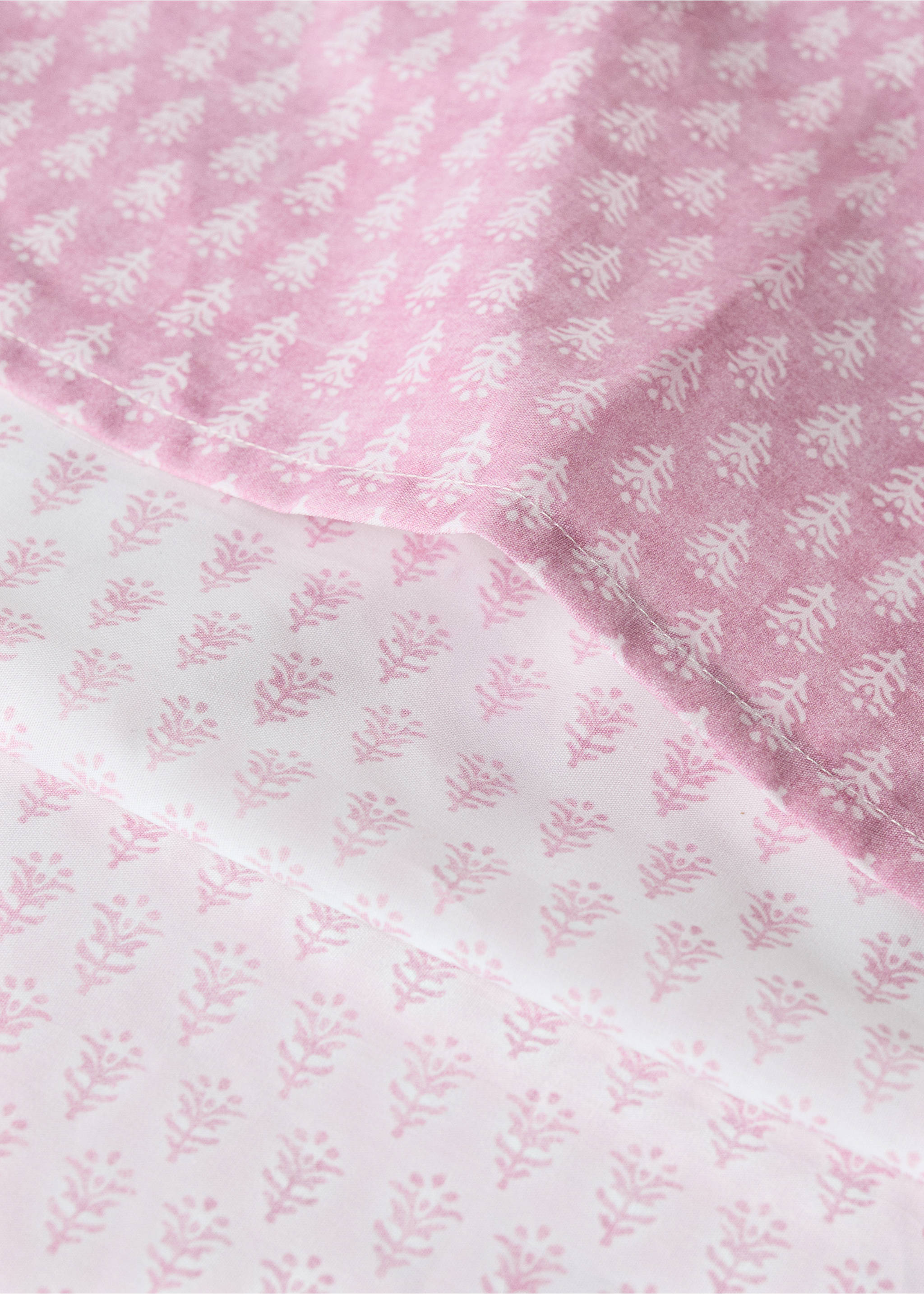 Housse de couette pour lit bébé en coton percale mini fleur - Détail de l'article 1, Rose. Ref: 27034058-00.