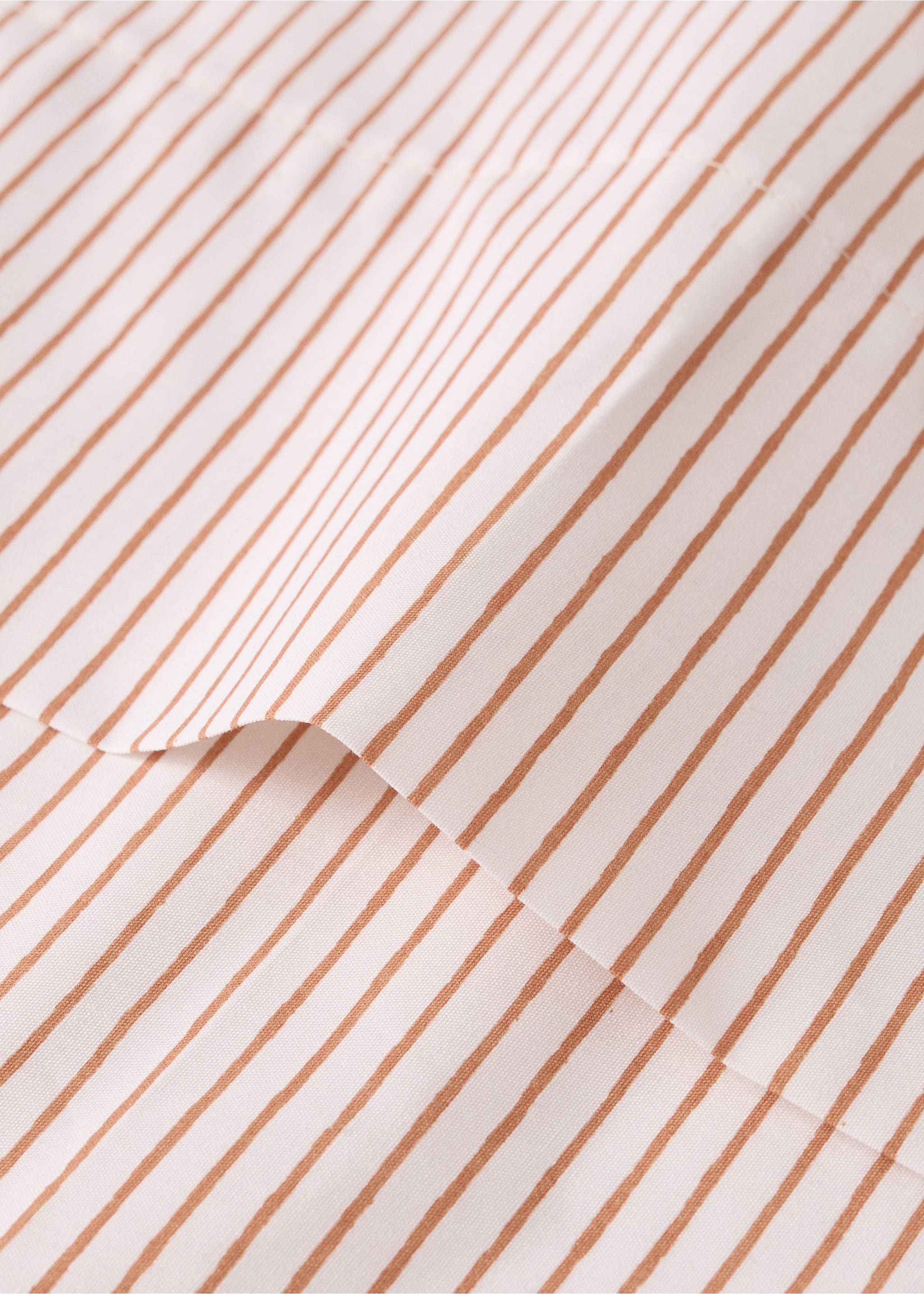 Cotton percale striped children's top sheet for 90 cm bed - Details of the article 1, Russet. Ref: 27034061-00.
